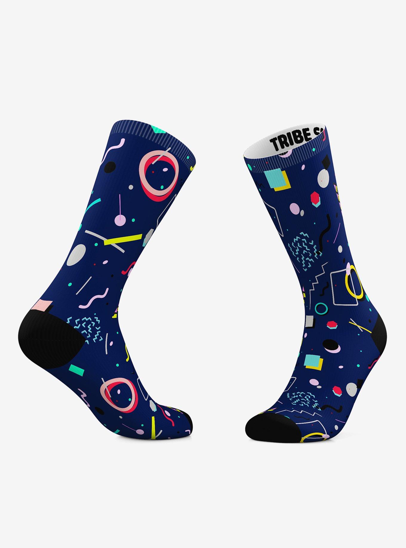 80S Totally Tech Socks And 80S Funky Crew Socks 2 Pair, , hi-res