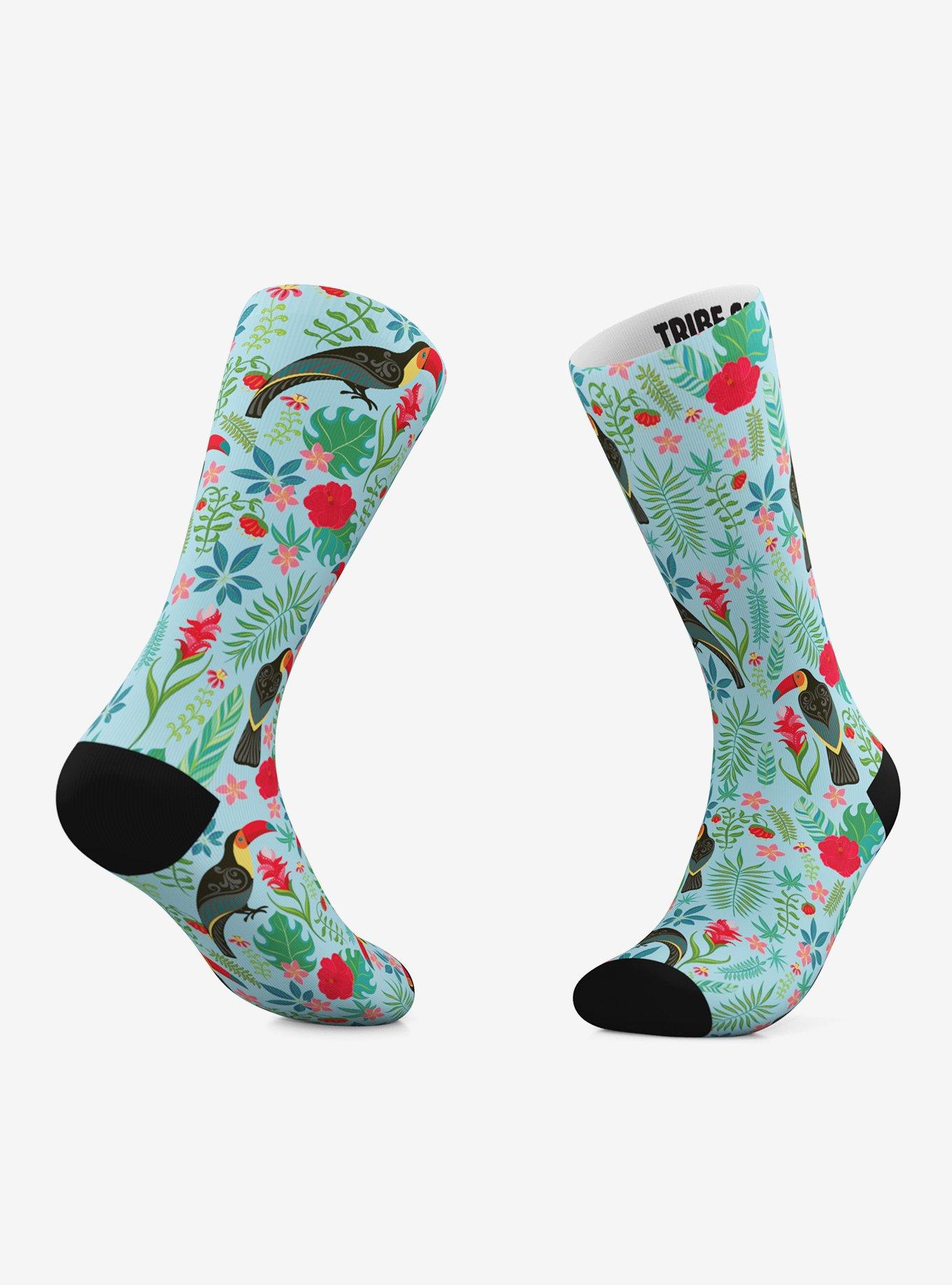Flamingo And Toucan Crew Socks 2 Pair, , alternate