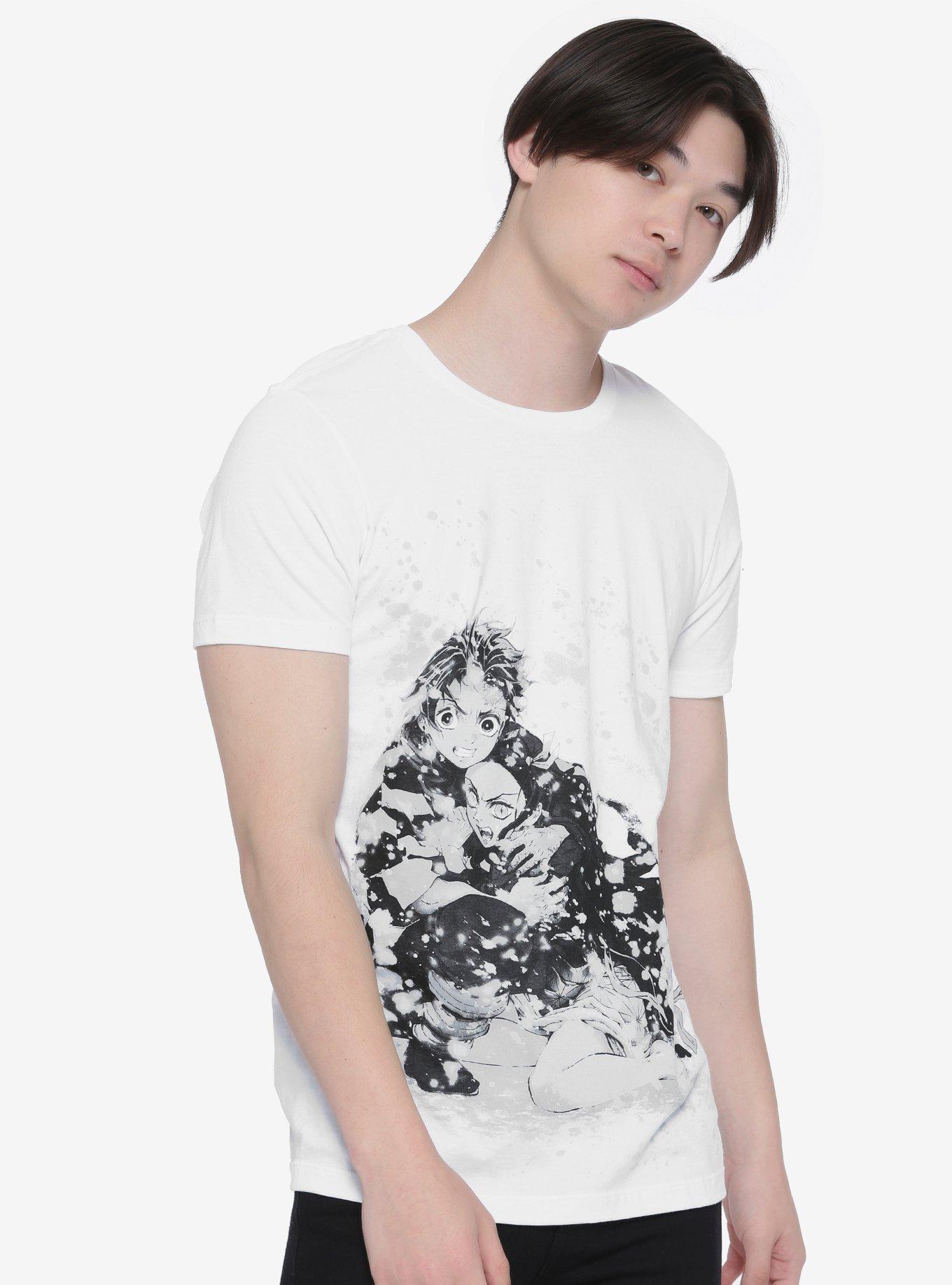 Demon Slayer Tanjiro & Nezuko Snow T-Shirt, BLACK, alternate