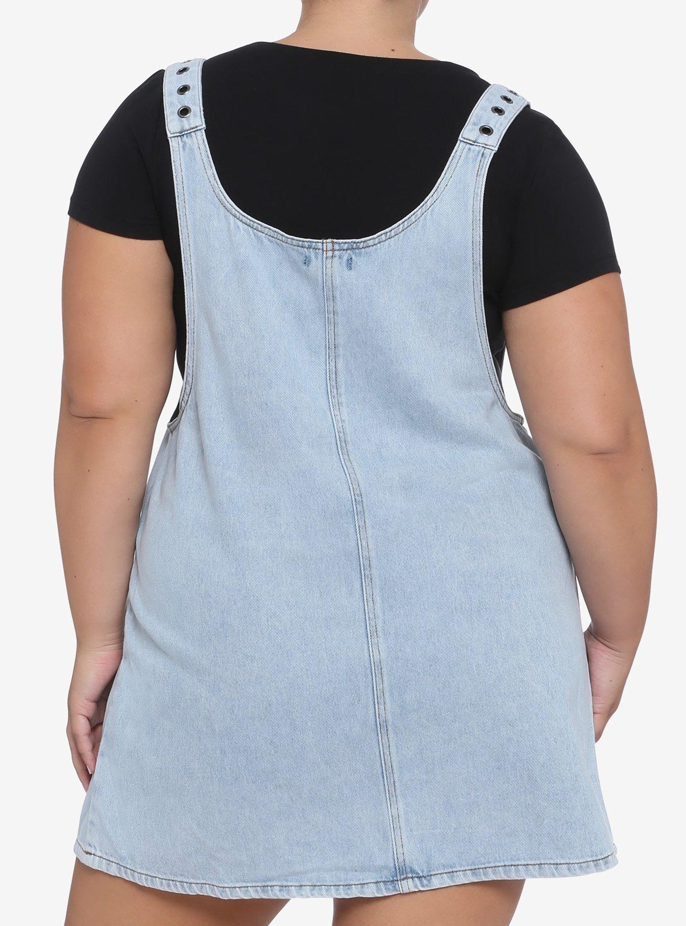 Indigo Denim Buckle Dress Plus Size, INDIGO, alternate