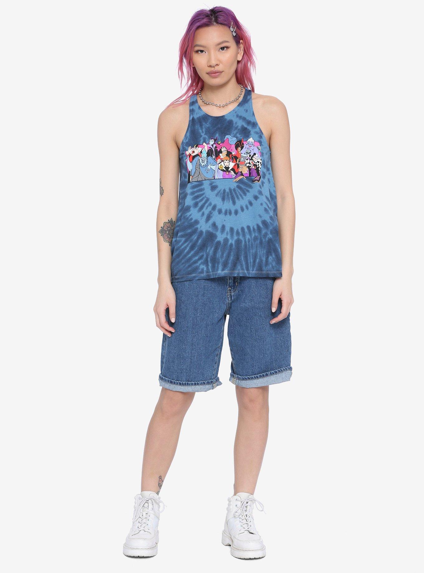 Disney Villains Blue Tie-Dye Girls Tank Top, MULTI, alternate