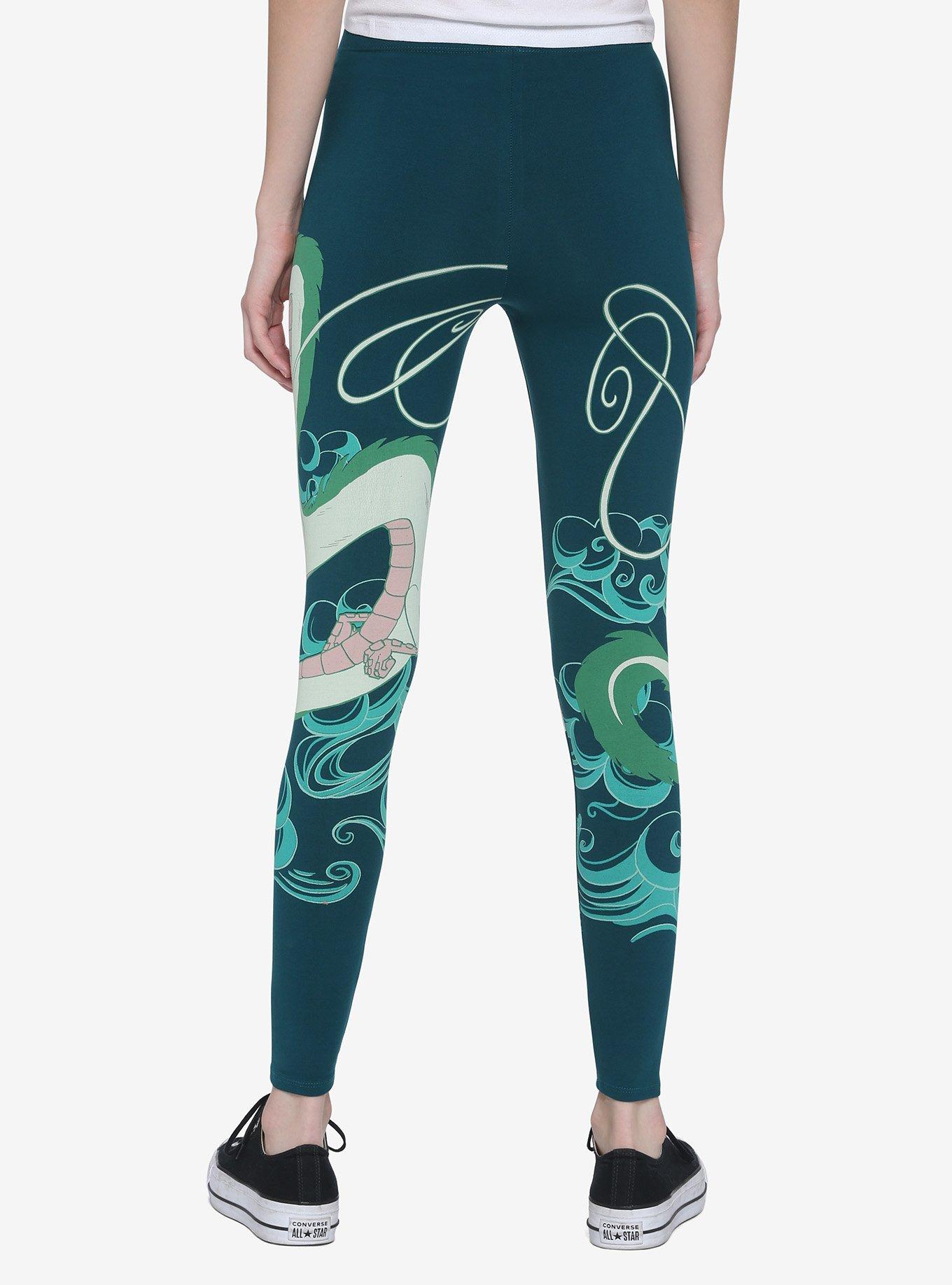 Studio Ghibli Spirited Away Haku Leggings, DARK TEAL, alternate