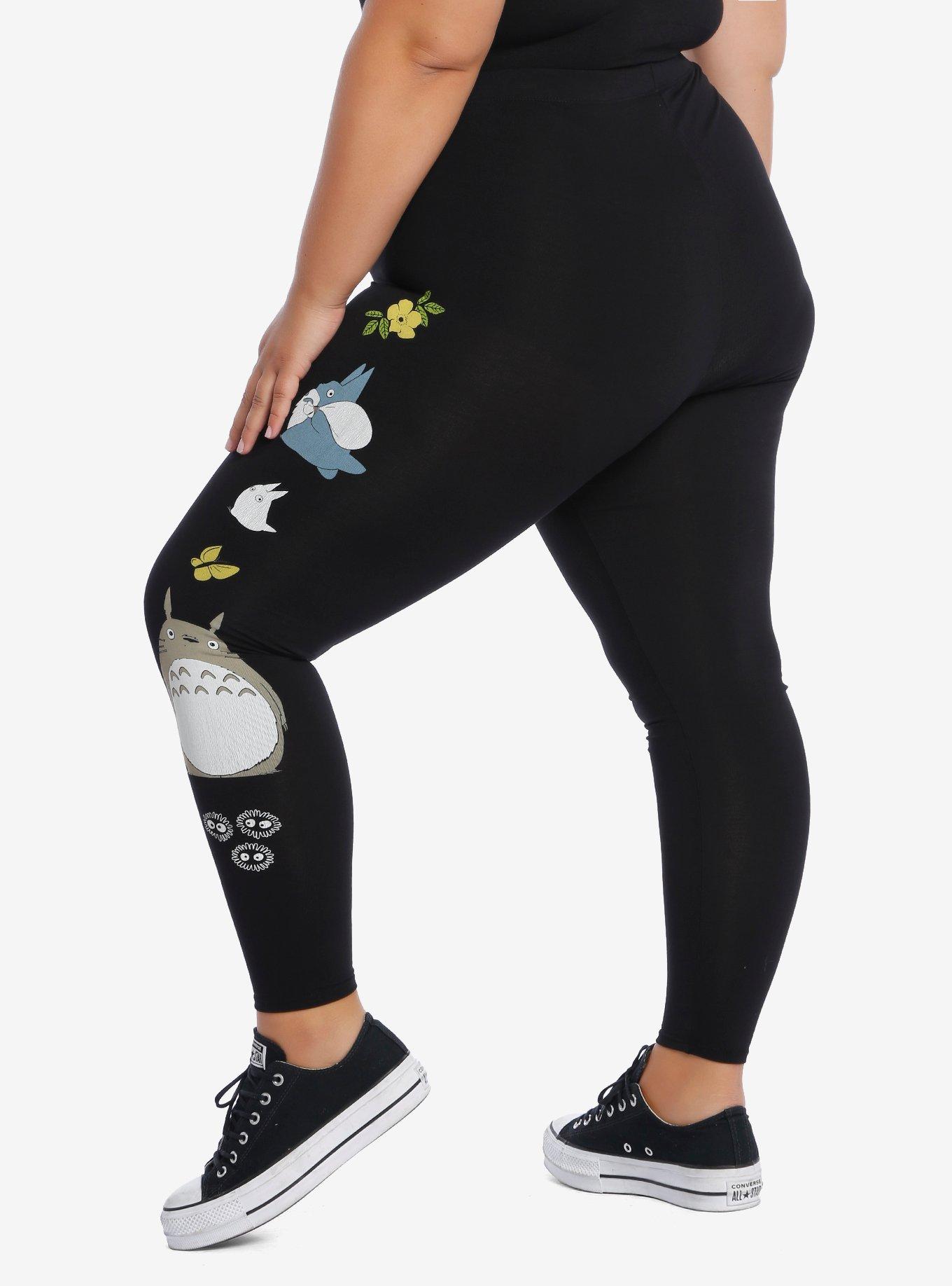 Studio Ghibli My Neighbor Totoro Icon Leggings Plus Size, BLACK, alternate