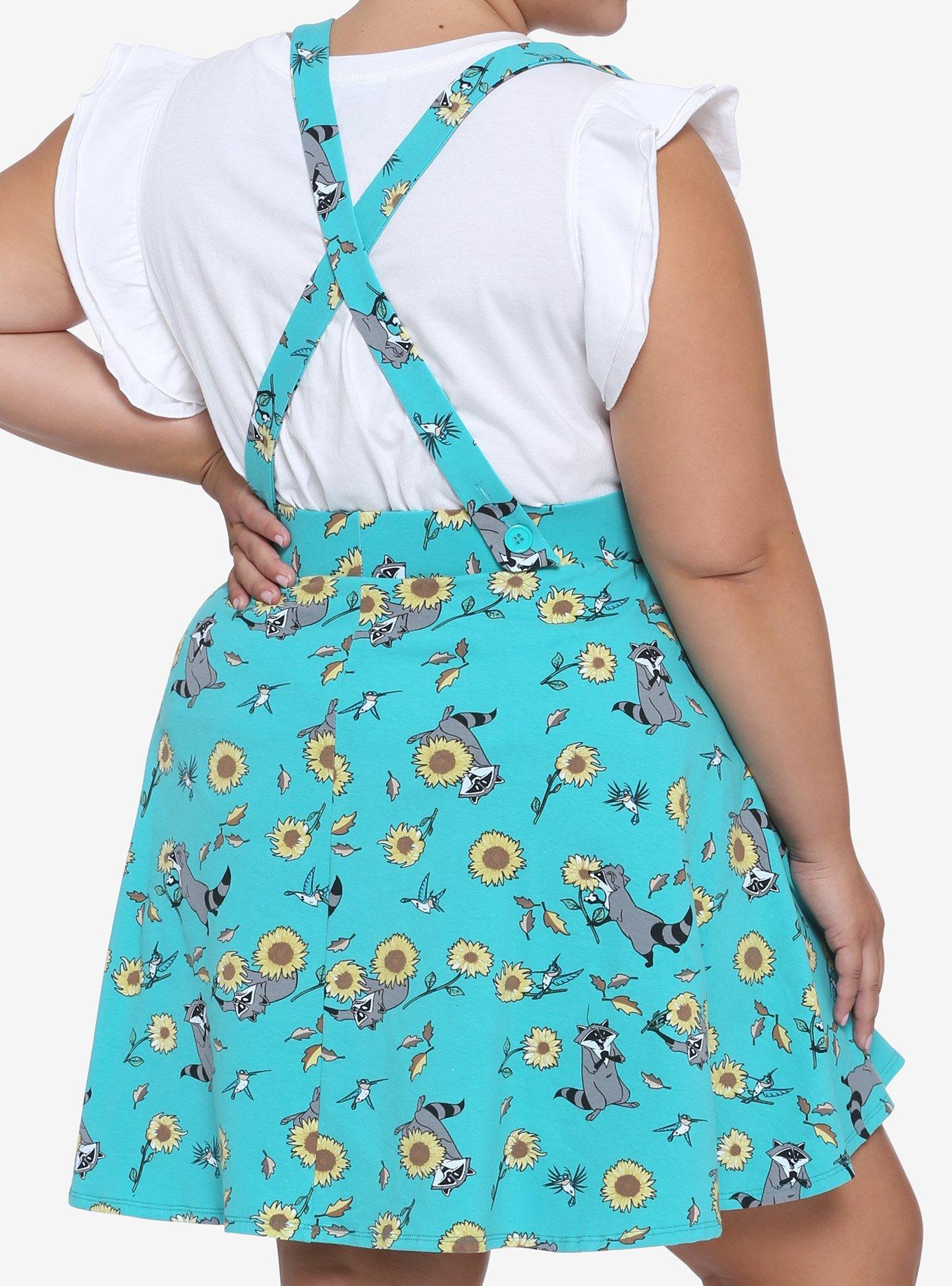 Disney Pocahontas Meeko & Flit Suspender Skirt Plus Size, BLUE, alternate
