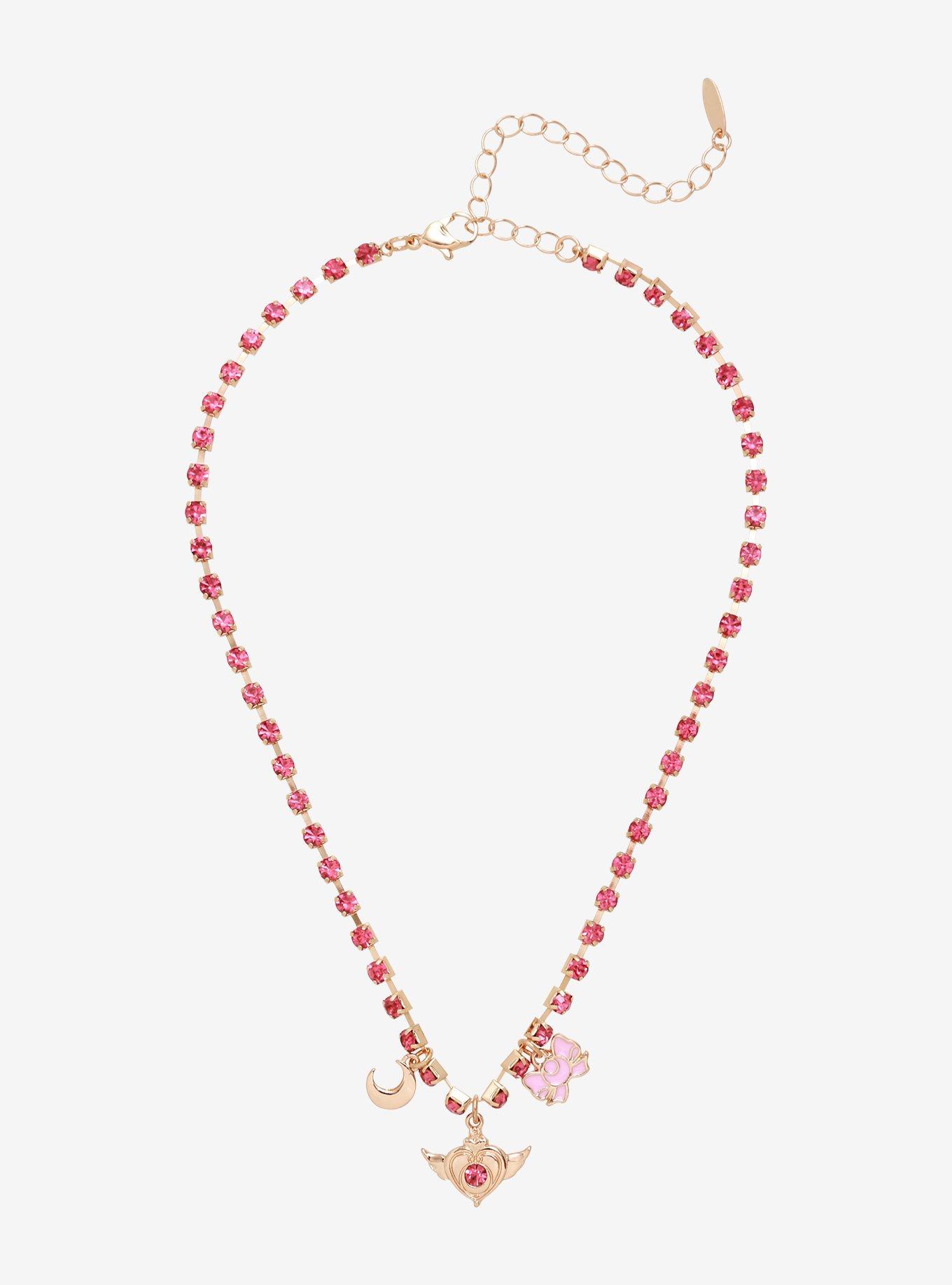 Sailor Moon Pink Sparkle & Charms Choker, , alternate