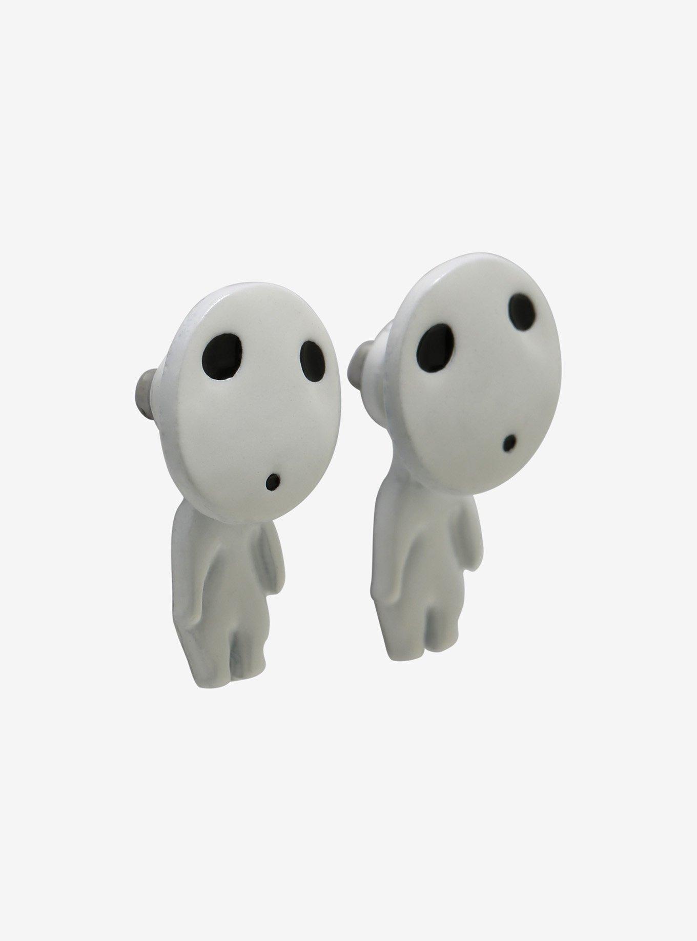 Studio Ghibli Princess Mononoke Kodama Front/Back Earrings, , alternate