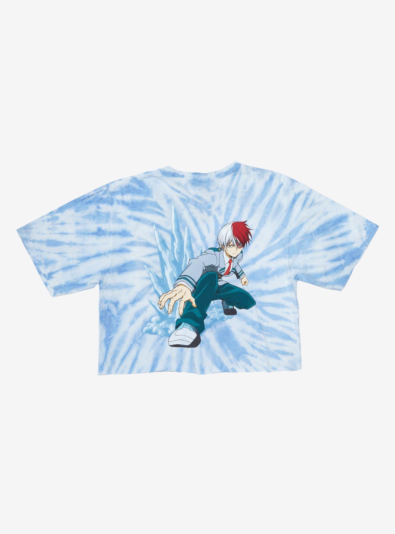 My Hero Academia Shoto Todoroki Quirk Tie-Dye Girls Crop T-Shirt, MULTI, alternate