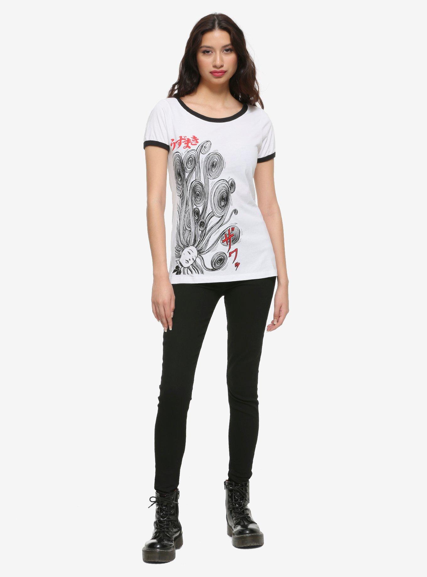 Junji Ito Uzumaki Girls Ringer T-Shirt, MULTI, alternate