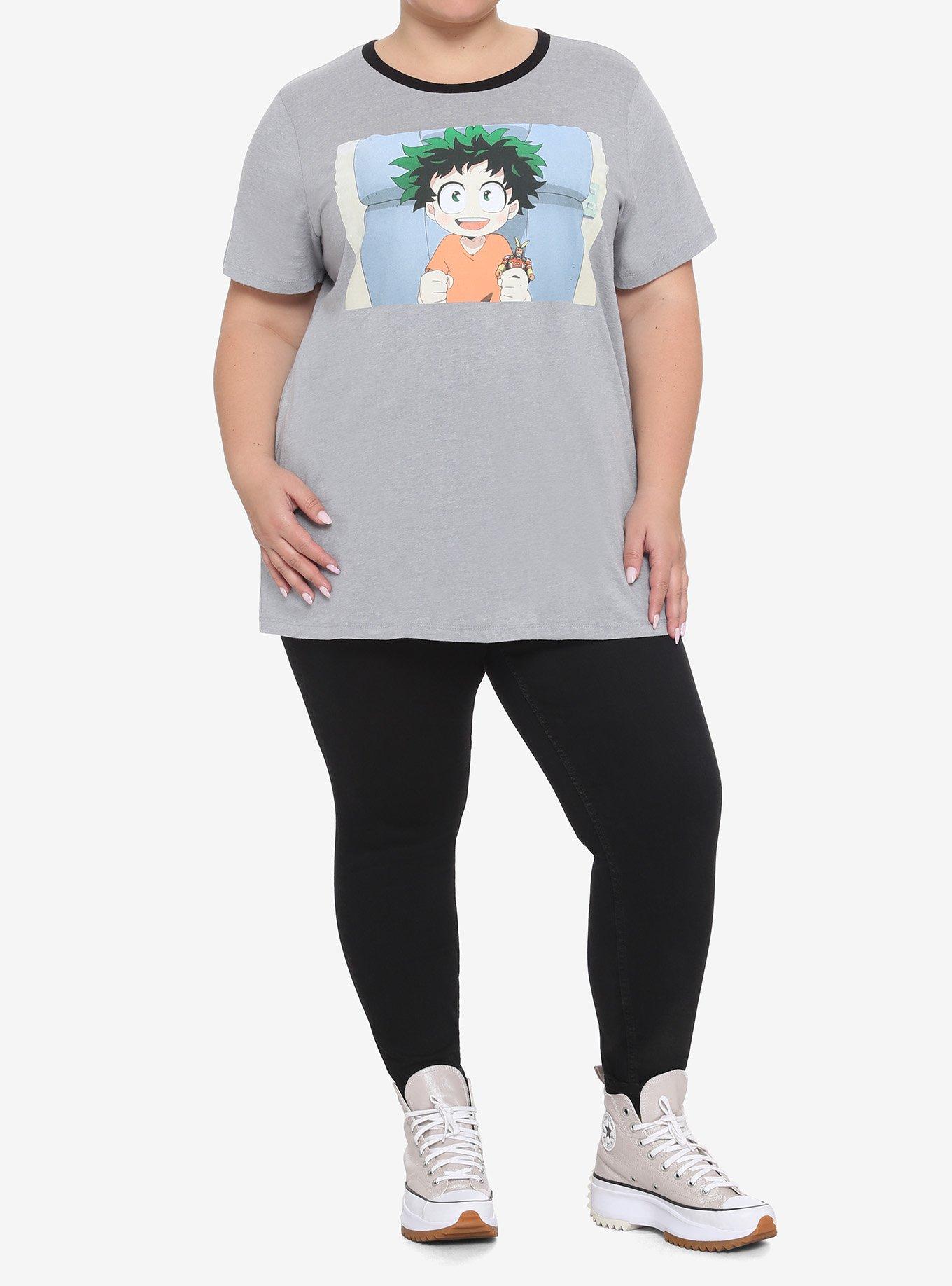 My Hero Academia Baby Deku Girls Ringer T-Shirt Plus Size, MULTI, alternate