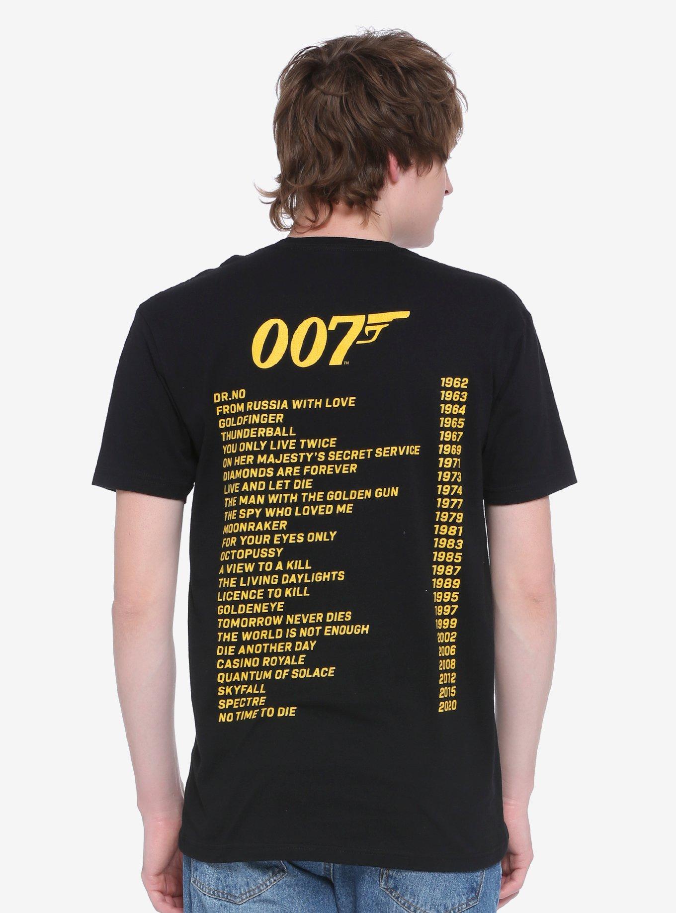 James Bond 007 Movie List T-Shirt - BoxLunch Exclusive, BLACK, alternate