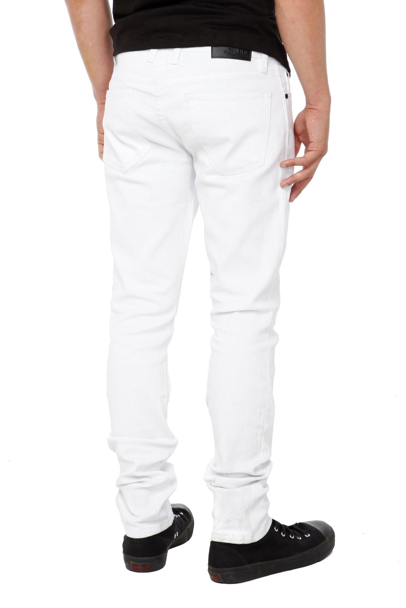 XXX RUDE White Skinny Fit Denim Jeans, , alternate