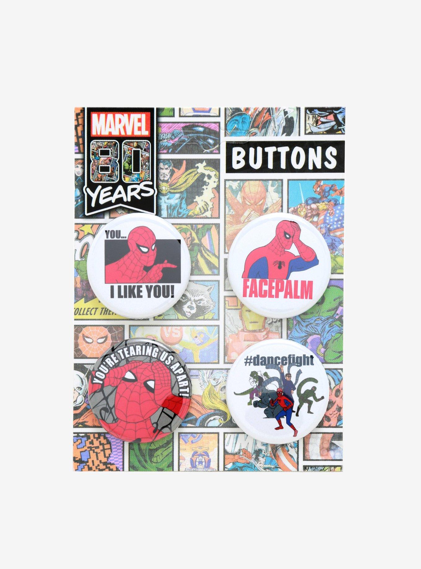 Marvel Spider-Man Meme Button Set, , alternate