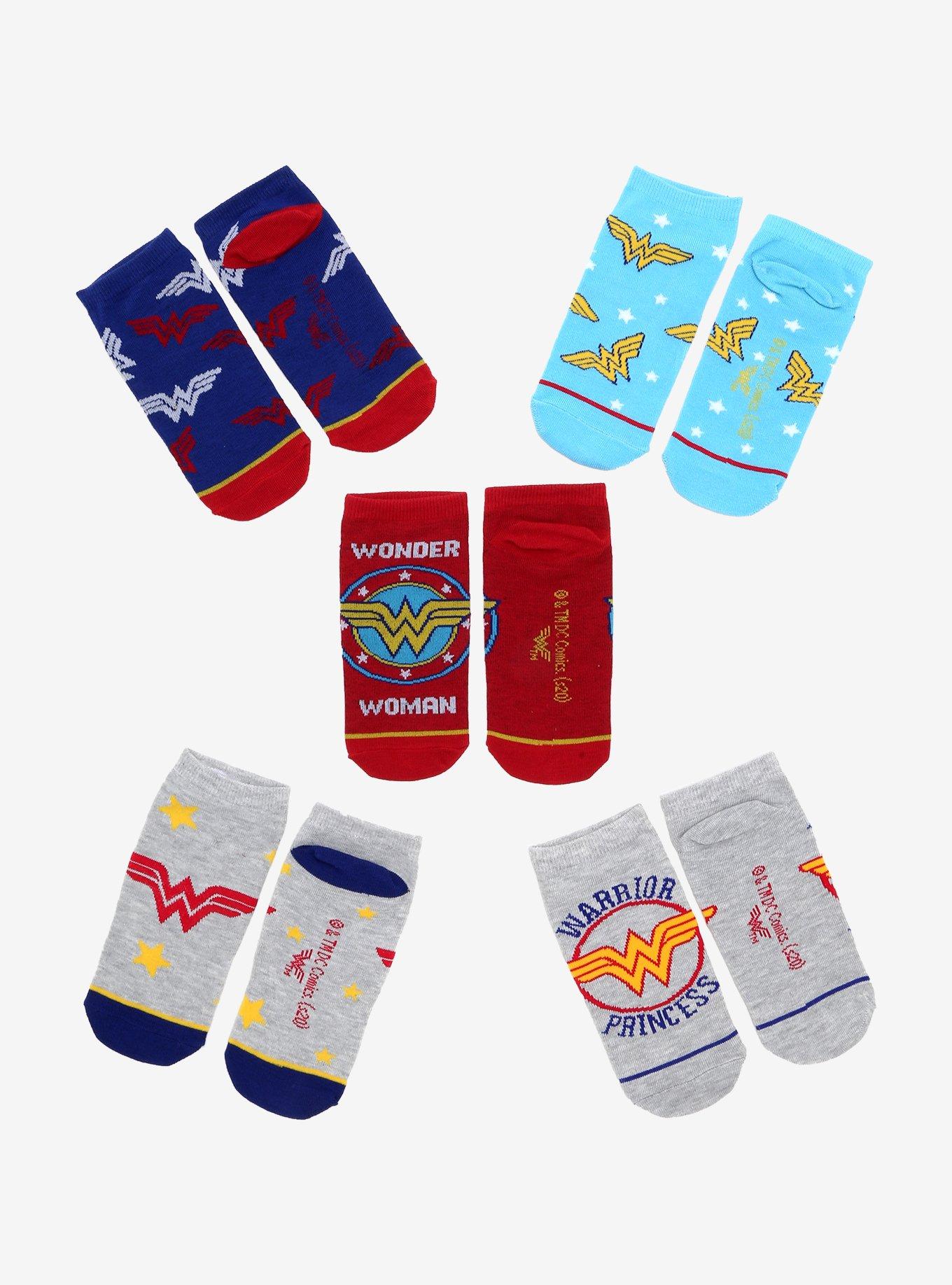 DC Comics Wonder Woman Logo Crew Sock Set, , alternate
