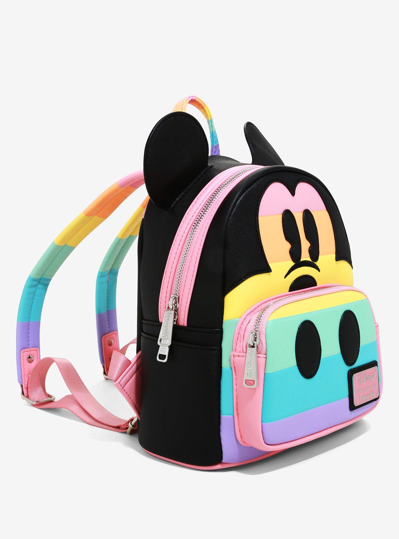 Loungefly Disney Mickey Mouse Pastel Rainbow Mini Backpack, , alternate