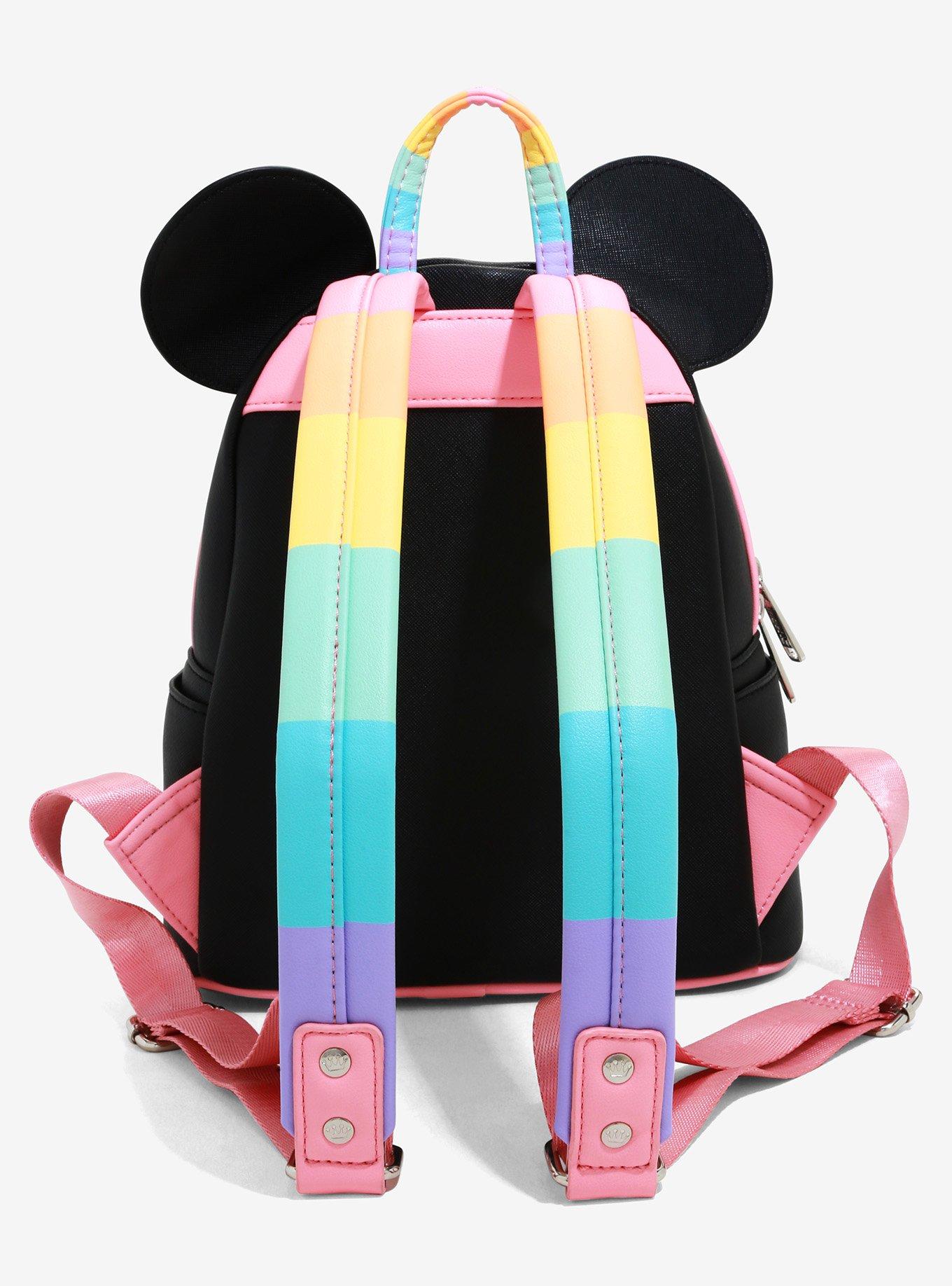 Loungefly Disney Mickey Mouse Pastel Rainbow Mini Backpack, , alternate