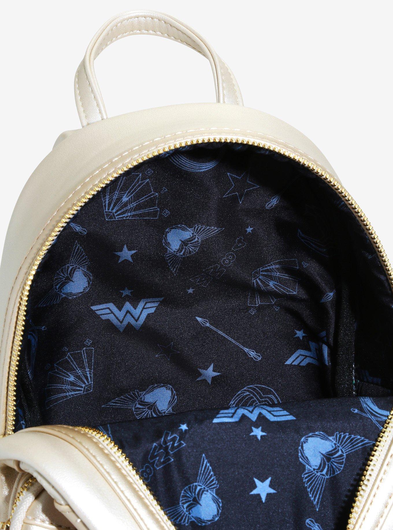 Loungefly DC Comics Wonder Woman 1984 Metallic Gold Mini Backpack, , alternate