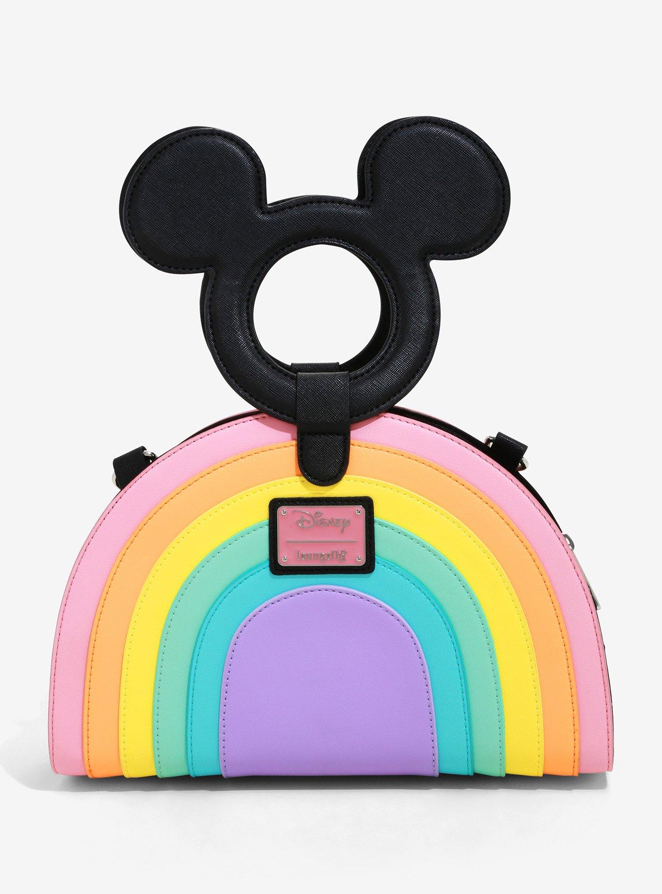 Loungefly Disney Mickey Mouse Pastel Rainbow Handle Crossbody Bag, , alternate