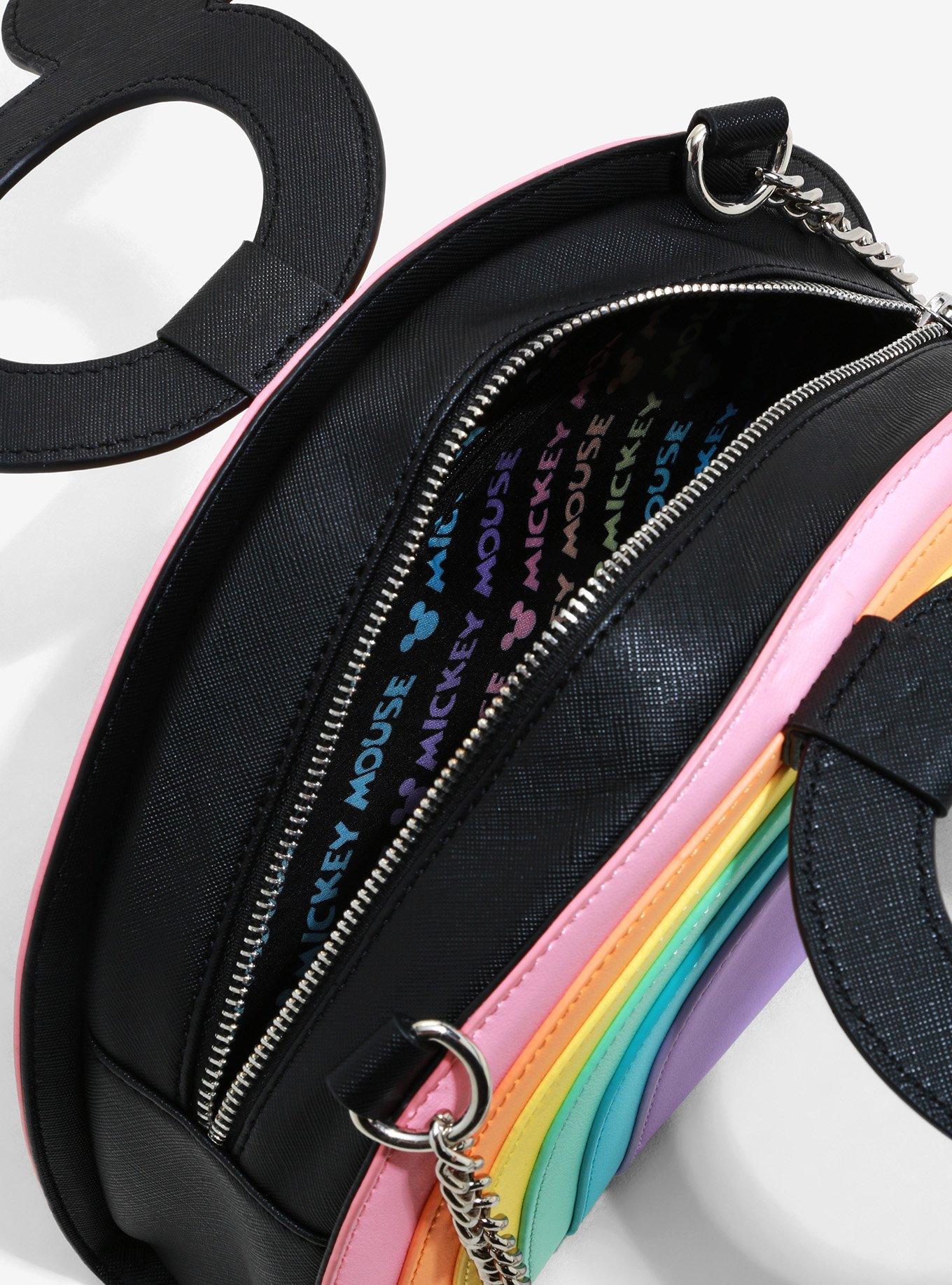 Loungefly Disney Mickey Mouse Pastel Rainbow Handle Crossbody Bag, , alternate