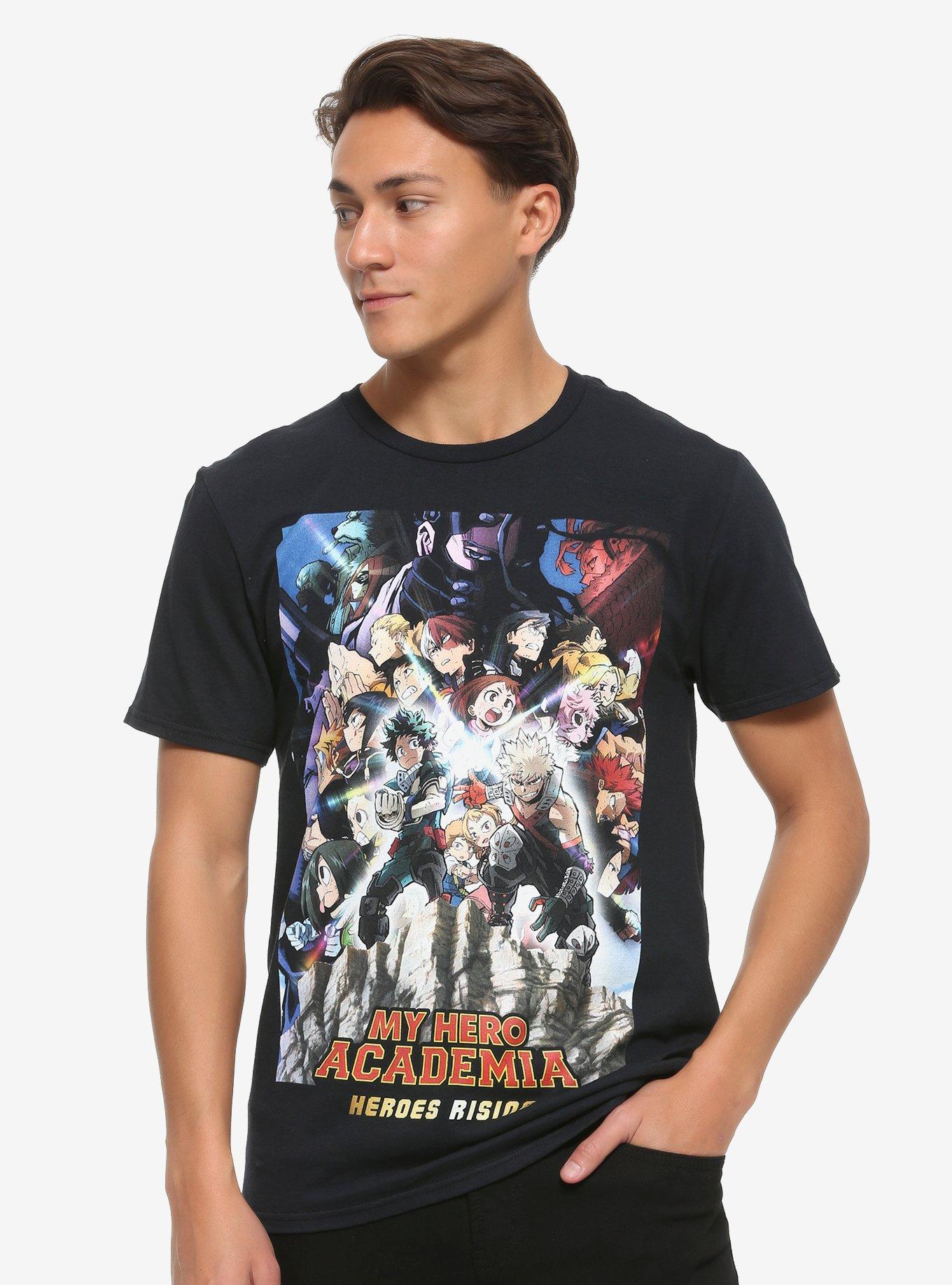 My Hero Academia: Heroes Rising Movie Poster T-Shirt, BLACK, alternate