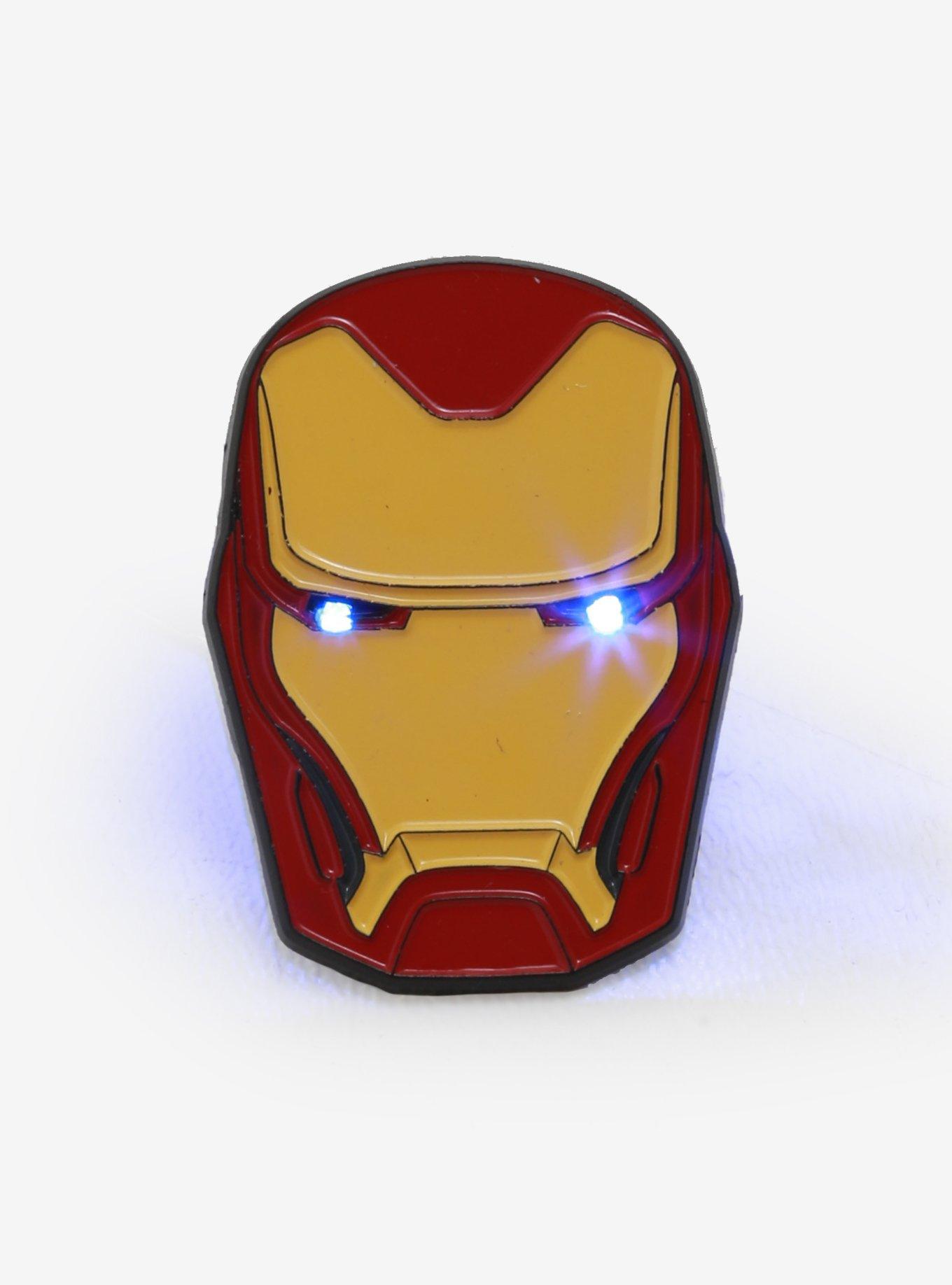 LitPin Marvel Iron Man Light-Up Enamel Pin, , alternate