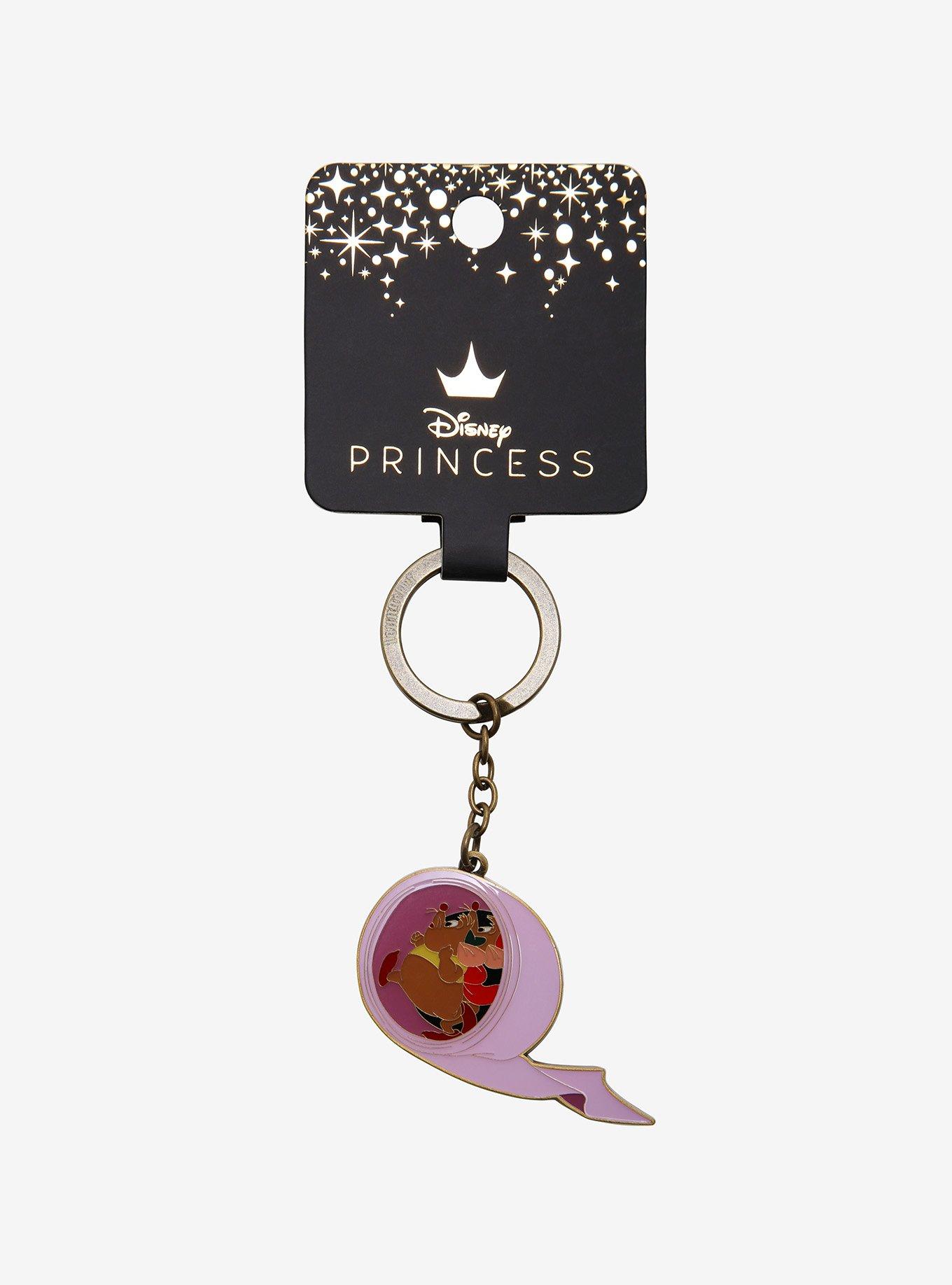 Loungefly Disney Cinderella Gus & Jaq Fabric Roll Enamel Keychain - BoxLunch Exclusive, , alternate