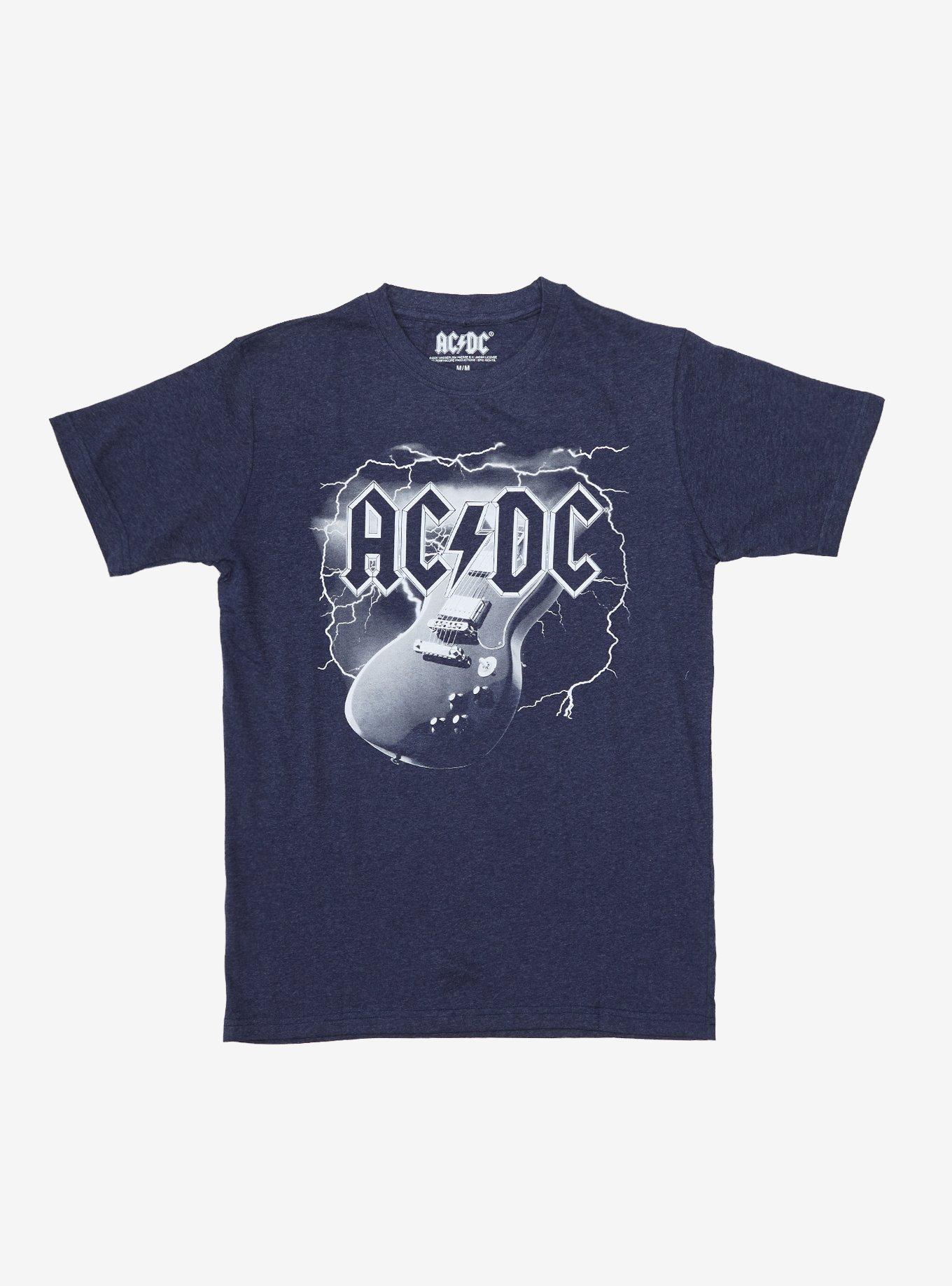 AC/DC Lightning Guitar Girls T-Shirt, NAVY, alternate