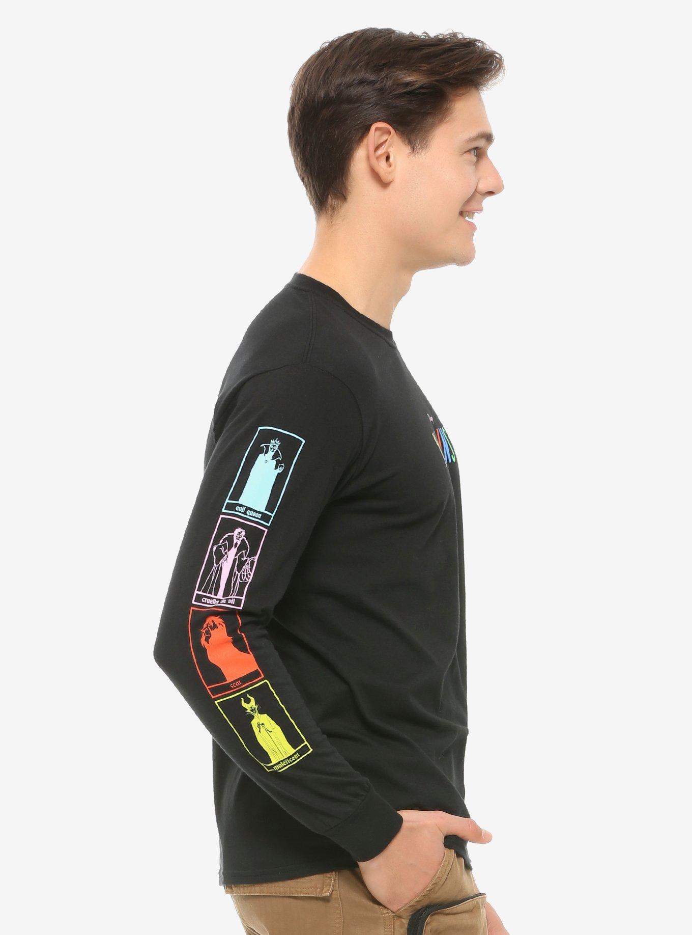 Disney Villains Rainbow Icons Long Sleeve T-Shirt, BLACK, alternate