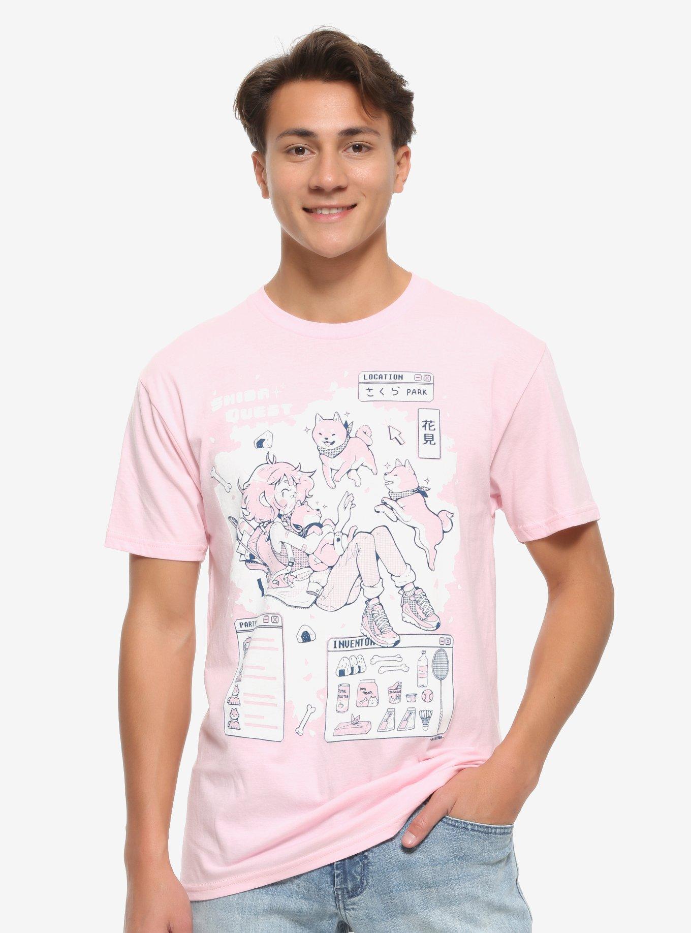 Vapor95 Shiba Quest T-Shirt, PINK, alternate