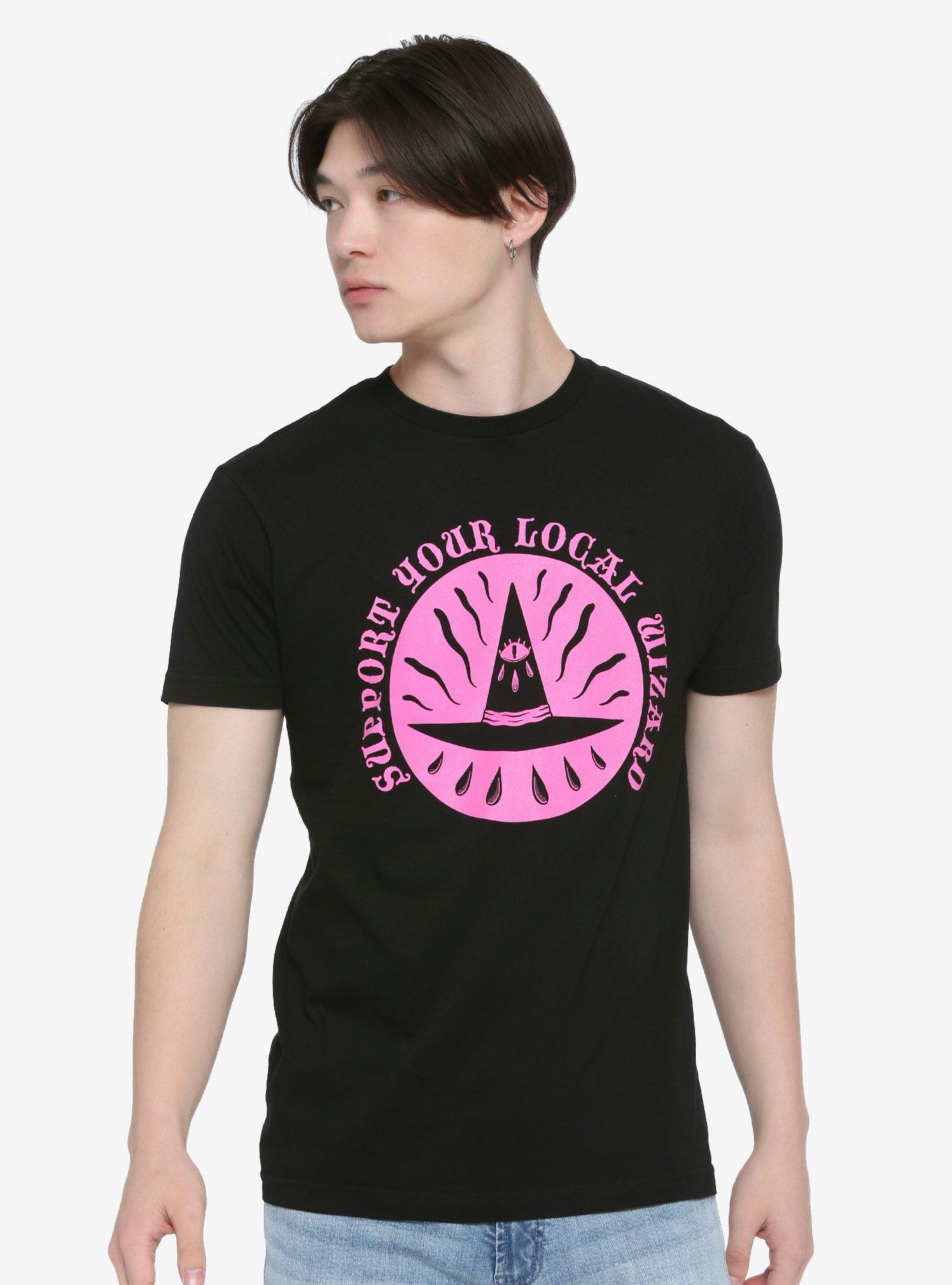Support Your Local Wizard T-Shirt By Wizard Of Barge, BLACK, alternate