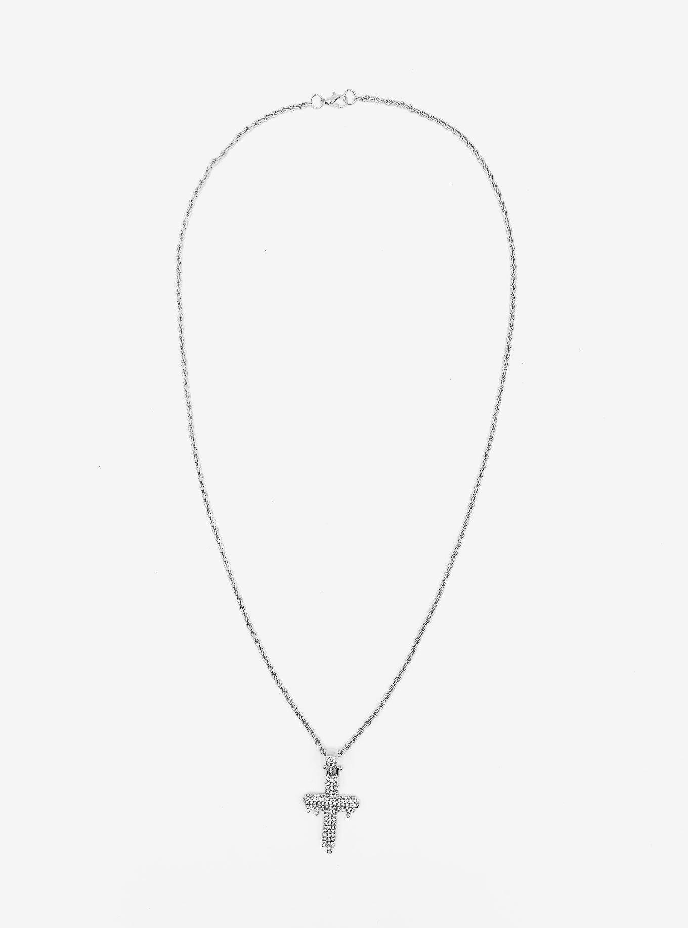 Bling Cross Necklace, , alternate