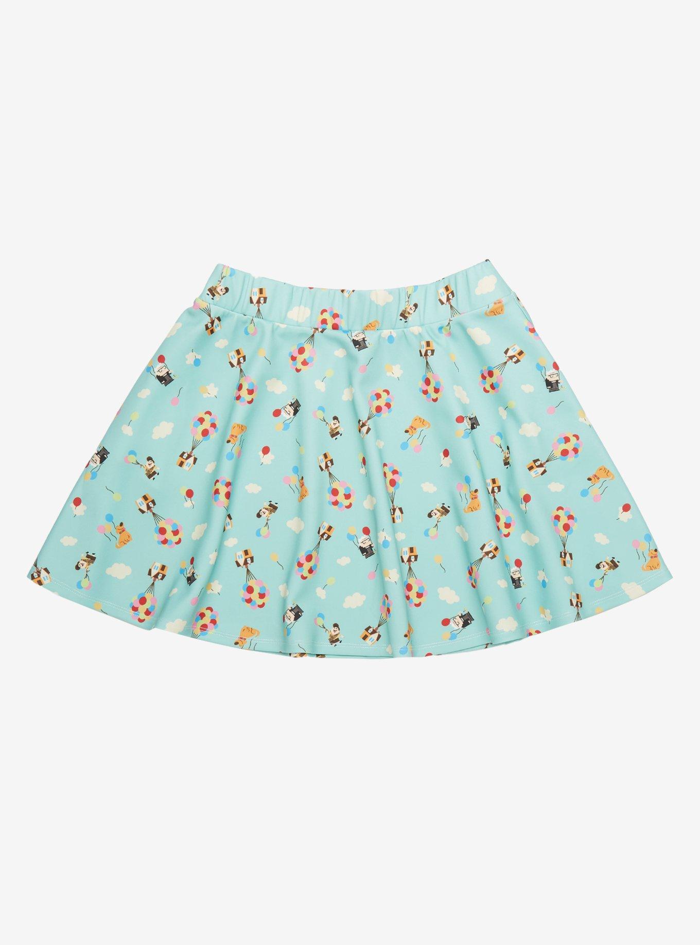 Her Universe Disney Pixar Celebration Up Icons Skater Skirt, TEAL, alternate