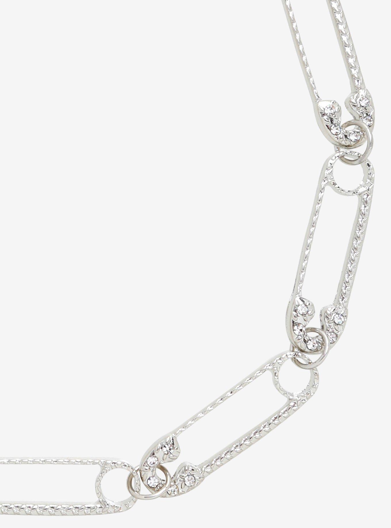 Texture & Sparkle Safety Pin Choker, , alternate
