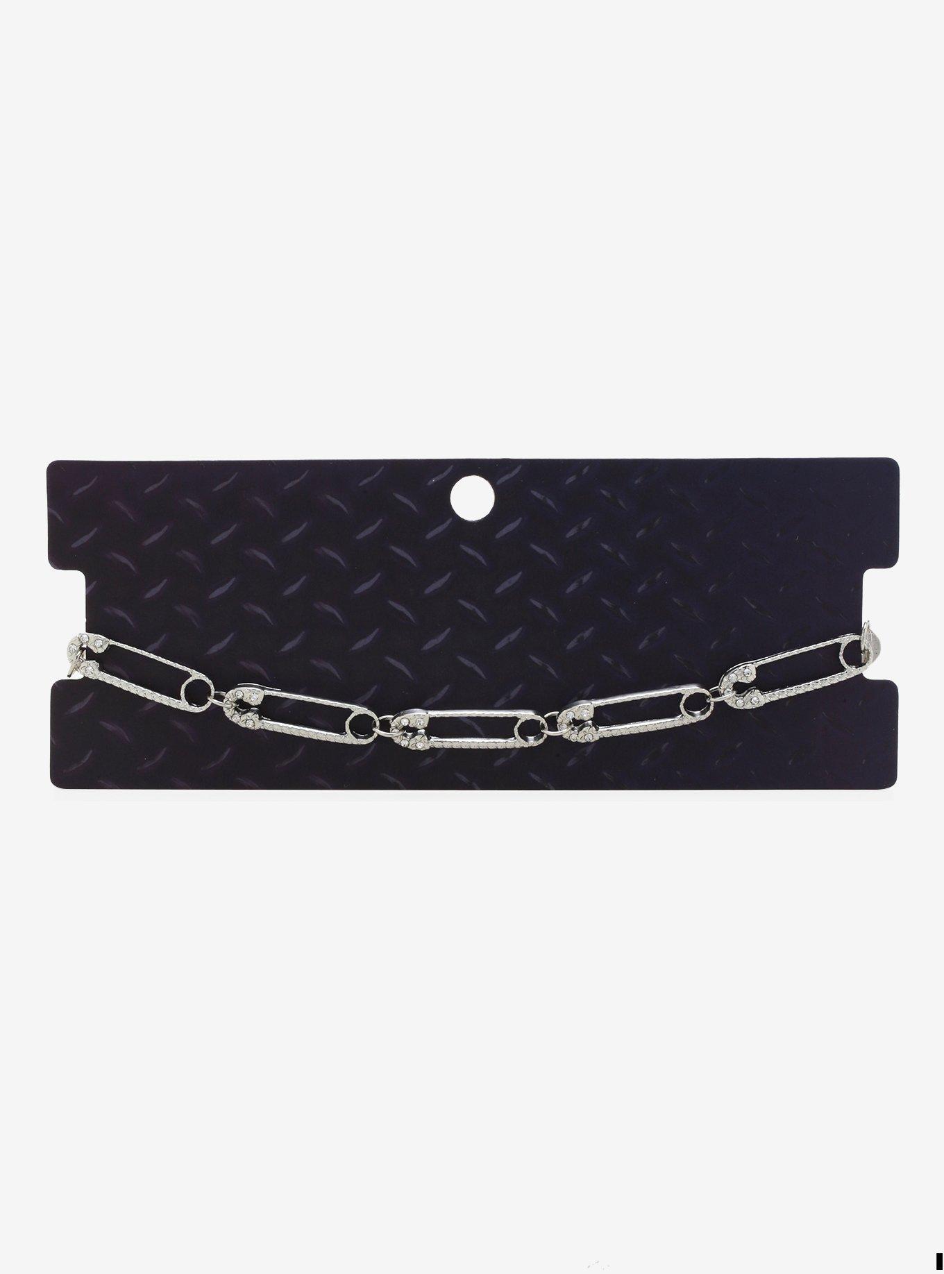 Texture & Sparkle Safety Pin Choker, , alternate