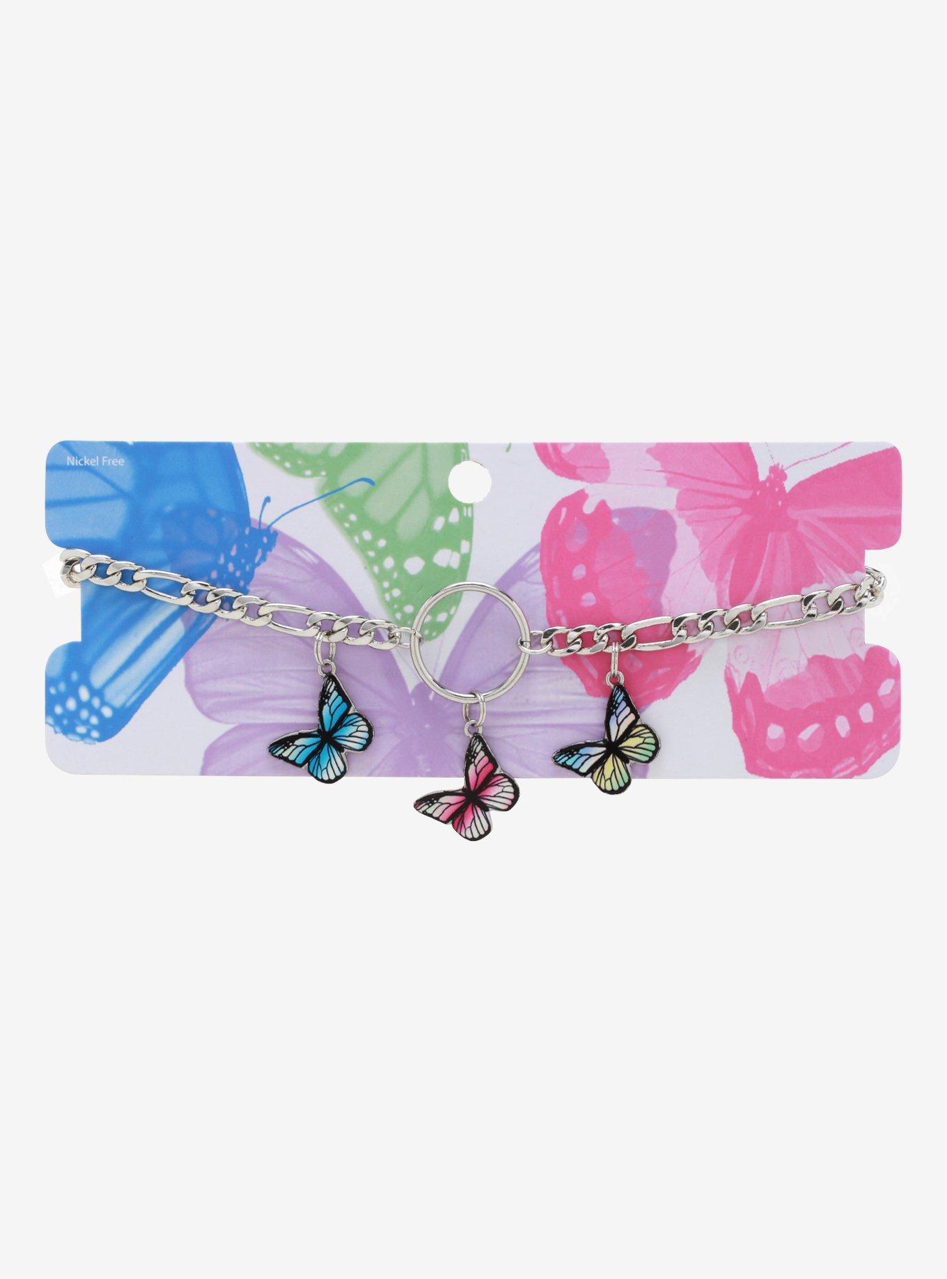 Butterfly & O-Ring Chain Necklace, , alternate