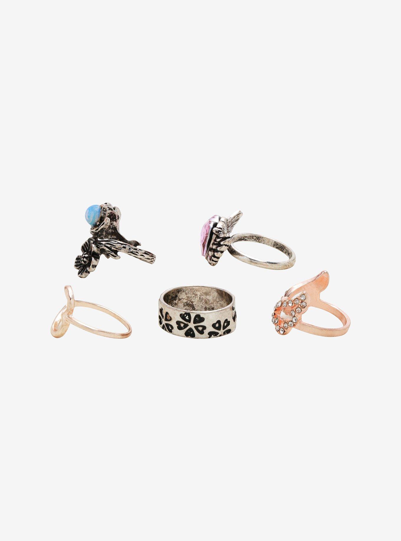 Heart Wings Ring Set, , alternate