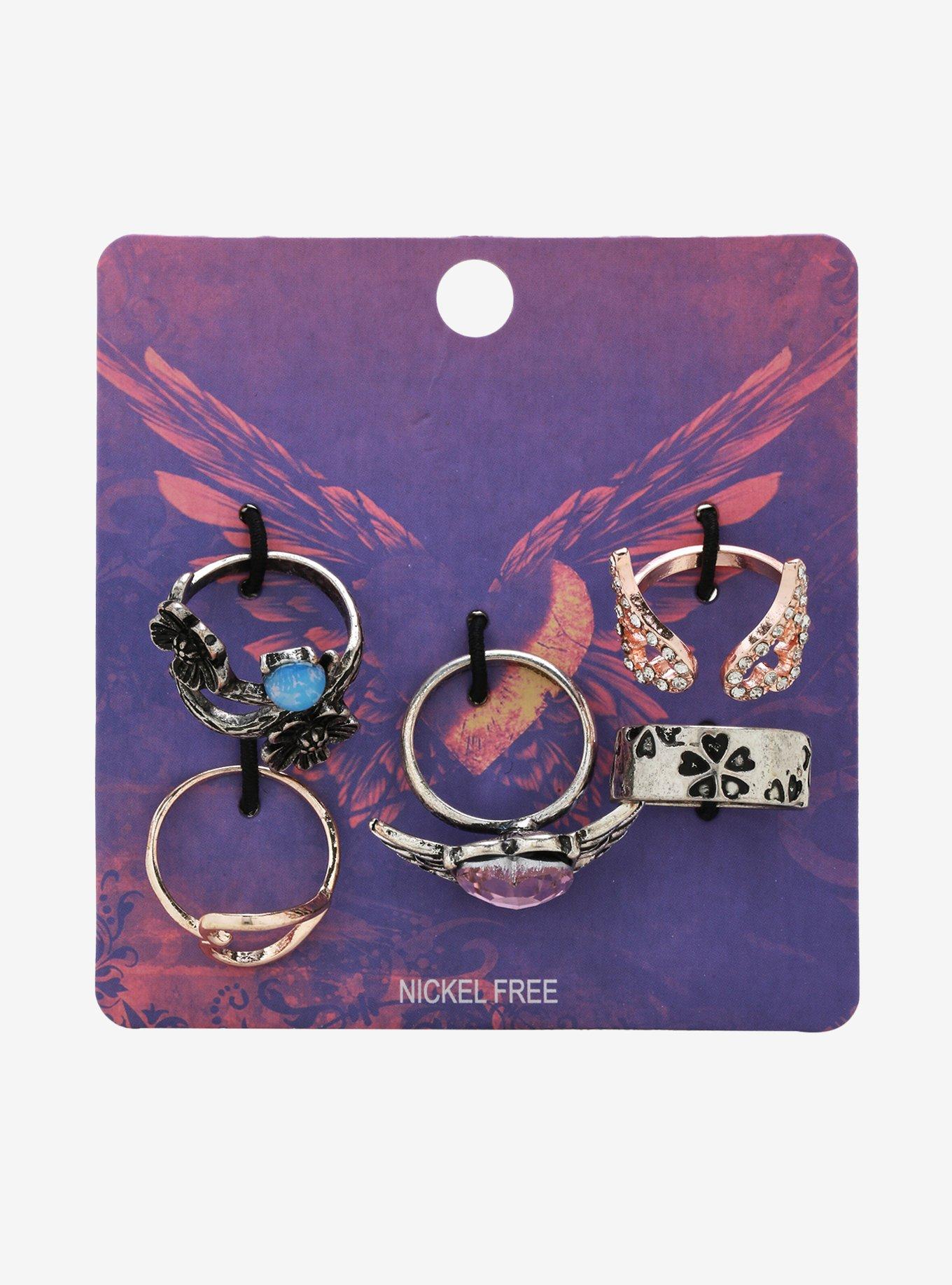Heart Wings Ring Set, , alternate