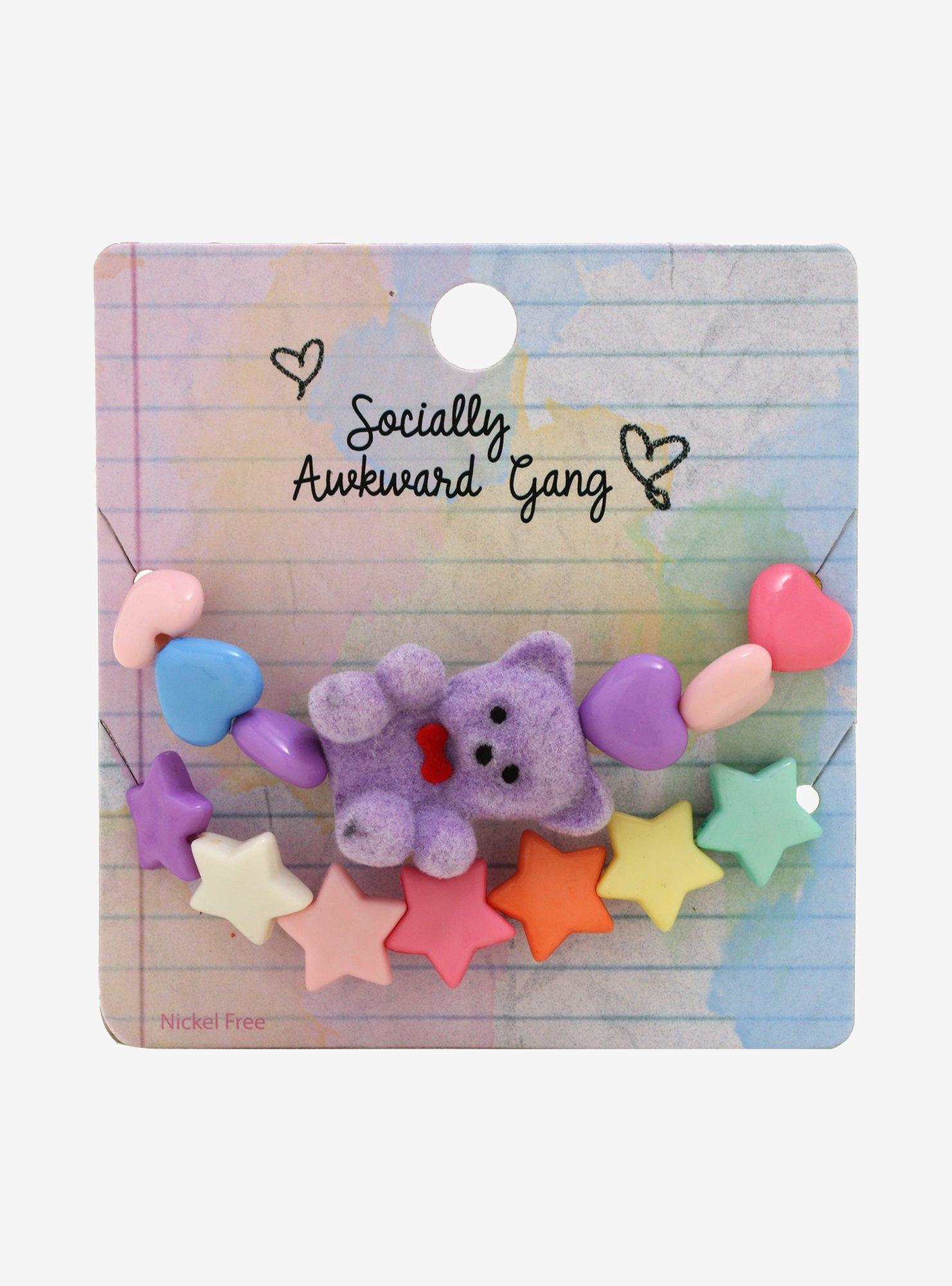 Teddy Bear Hearts Stars Beaded Bracelet Set, , alternate