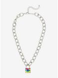 Tie-Dye Padlock Chain Necklace, , alternate