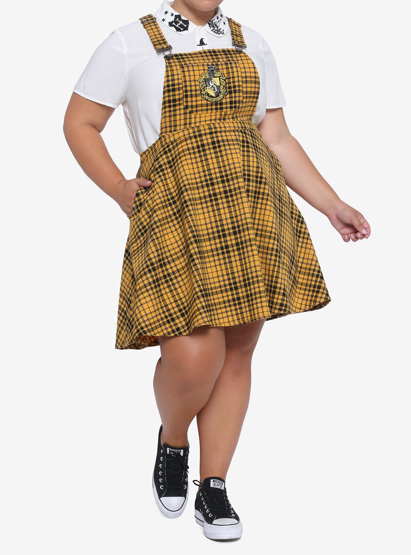 Harry Potter Hufflepuff Plaid Skirtall Plus Size, MULTI, alternate