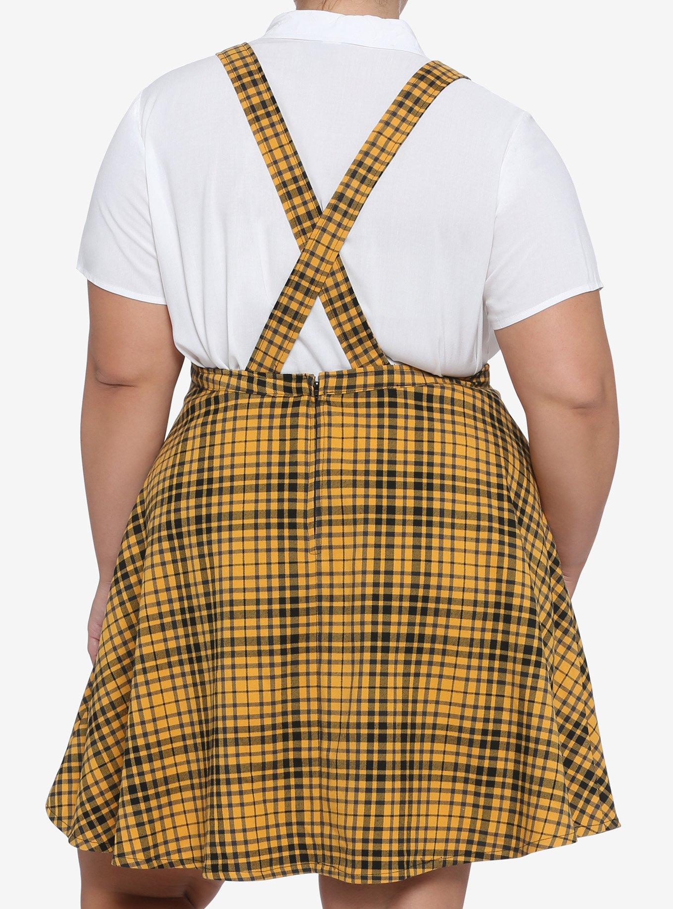Harry Potter Hufflepuff Plaid Skirtall Plus Size, MULTI, alternate