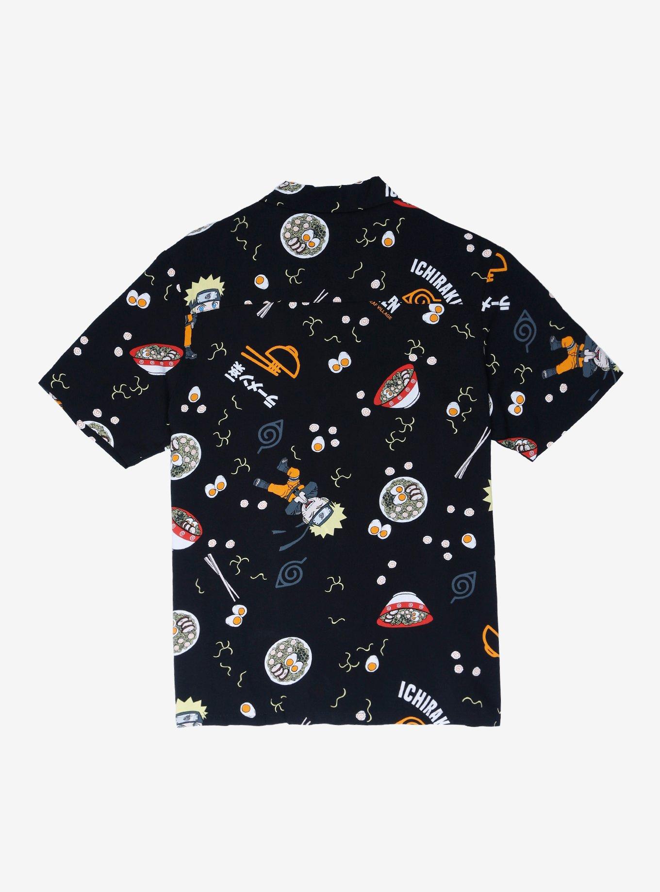 Naruto Shippuden Ichiraku Ramen Woven Button-Up - BoxLunch Exclusive, BLACK, alternate