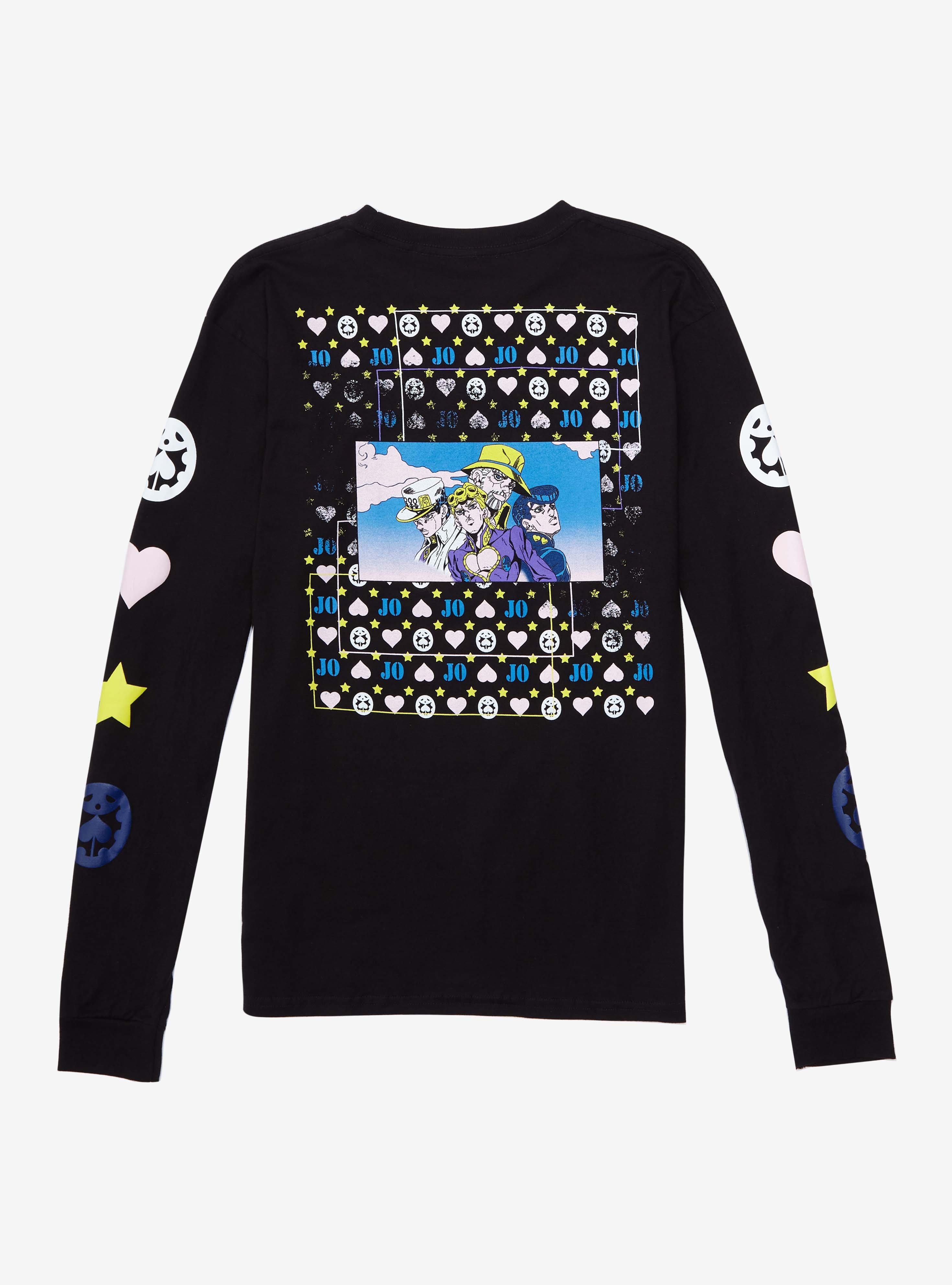 JoJo's Bizarre Adventure Icons Long Sleeve T-Shirt - BoxLunch Exclusive, BLACK, alternate