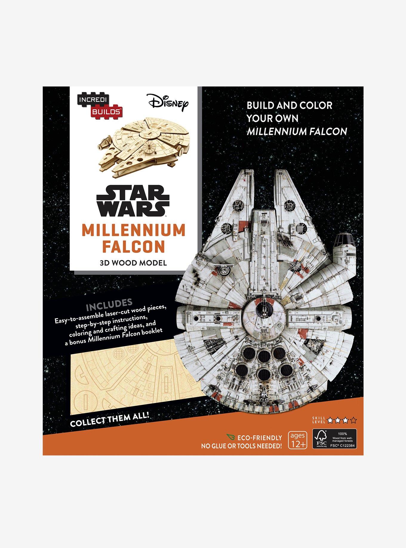 IncrediBuilds Star Wars Millennium Falcon Book & 3D Wood Model Kit, , alternate