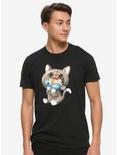 Cat & Bird T-Shirt By Alex Solis, BLACK, alternate