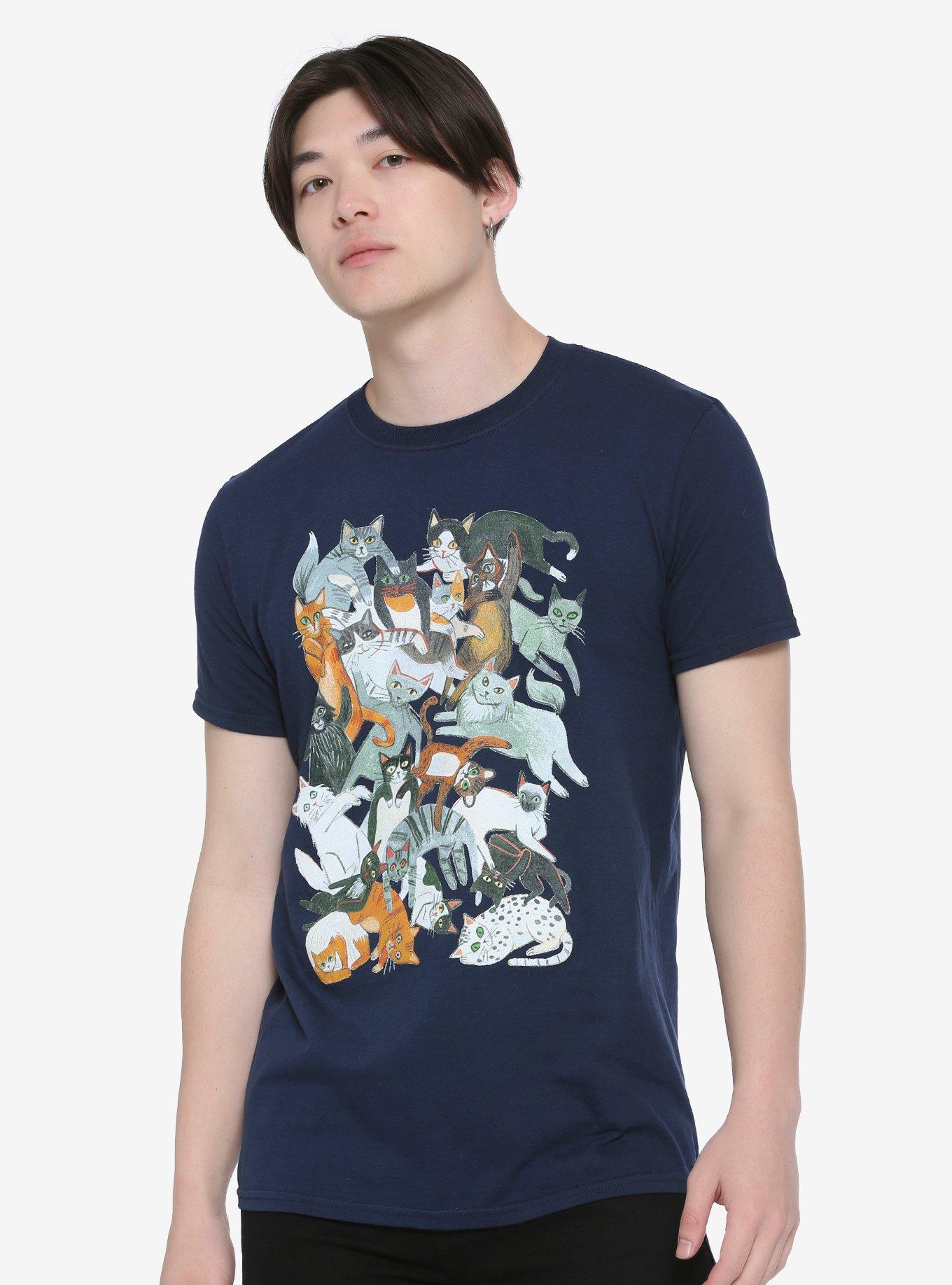 Cats T-Shirt By Yasmin Imamura, NAVY, alternate