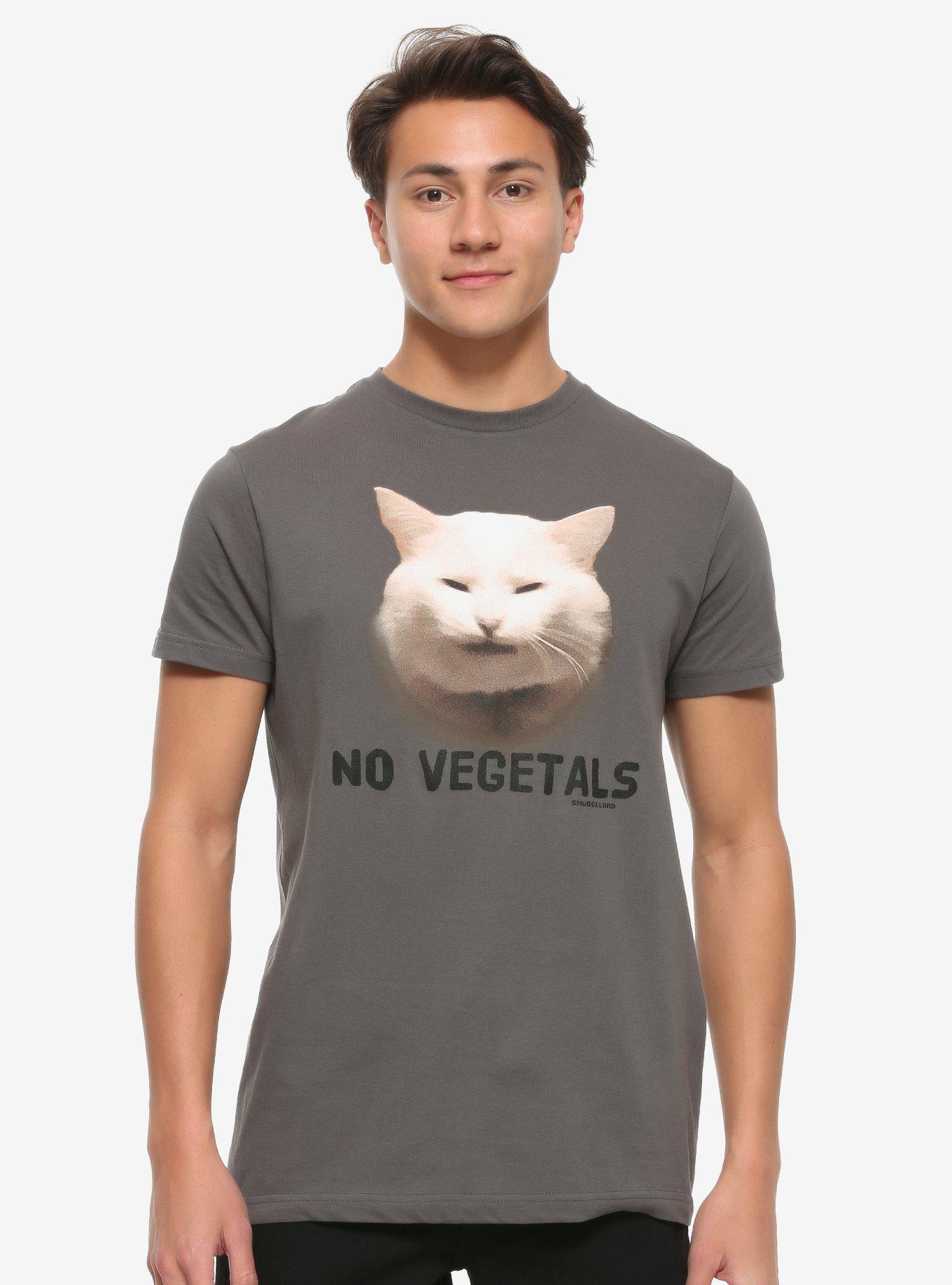 Smudge Lord Cat No Vegetals T-Shirt, GREY, alternate