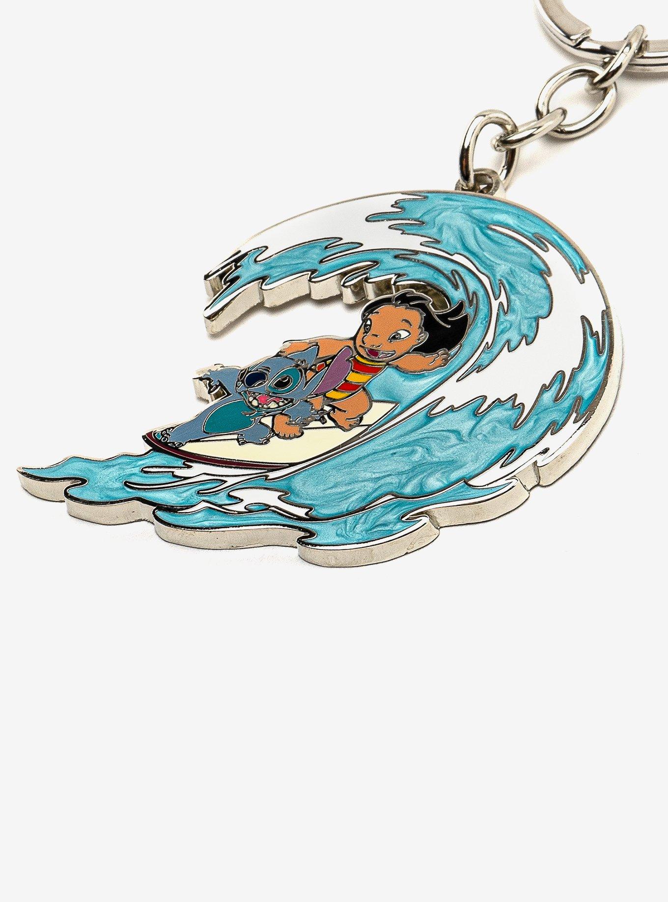 Loungefly Disney Lilo & Stitch Surfing Enamel Key Chain, , alternate