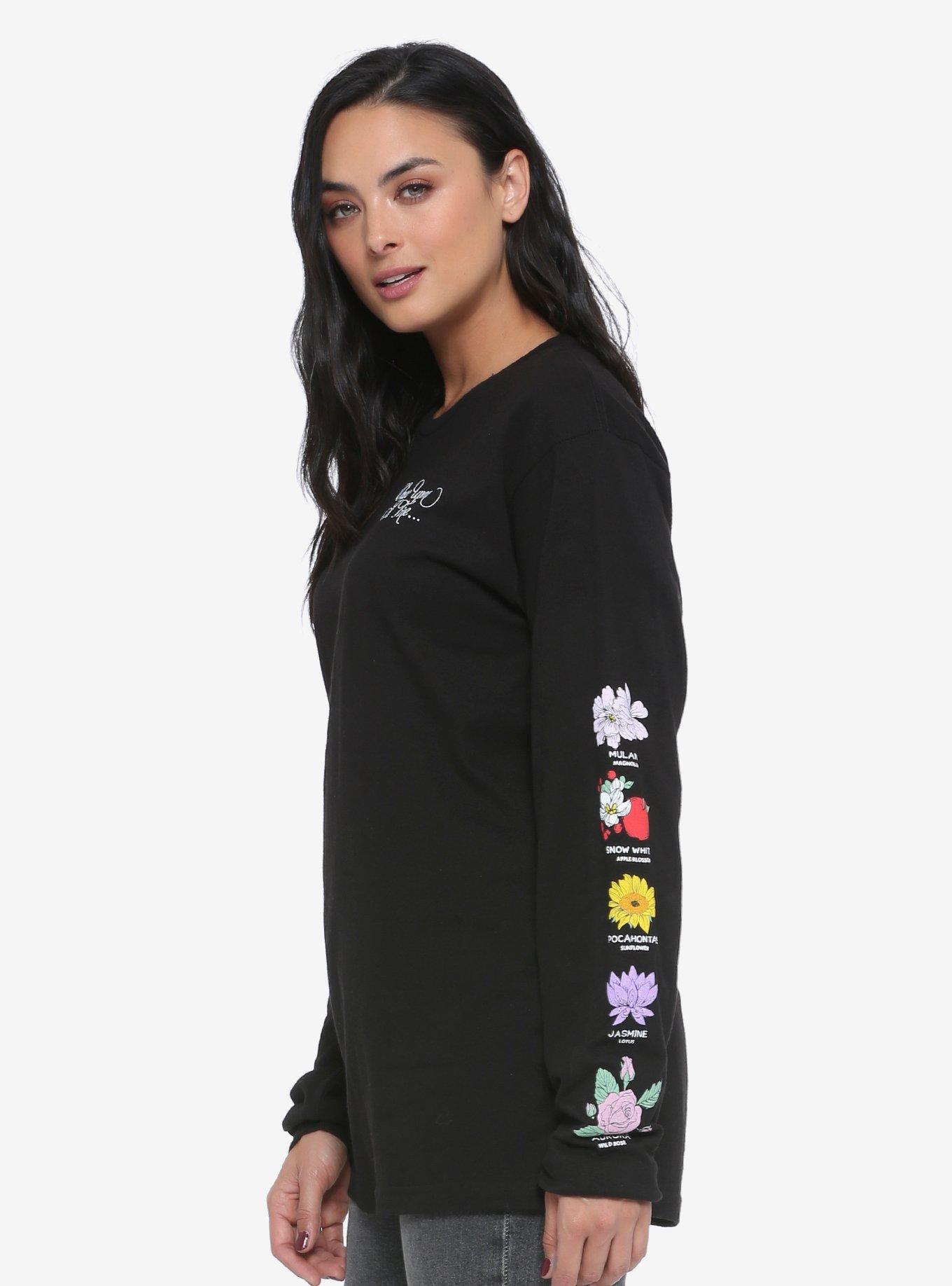 Disney Princess Floral Women's Long Sleeve T-Shirt - BoxLunch Exclusive, MULTI, alternate