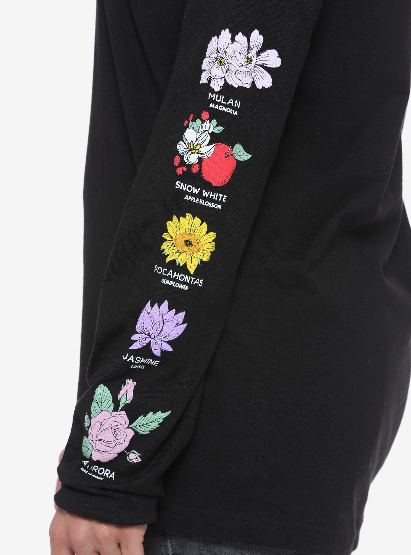 Disney Princess Floral Women's Long Sleeve T-Shirt - BoxLunch Exclusive, MULTI, alternate