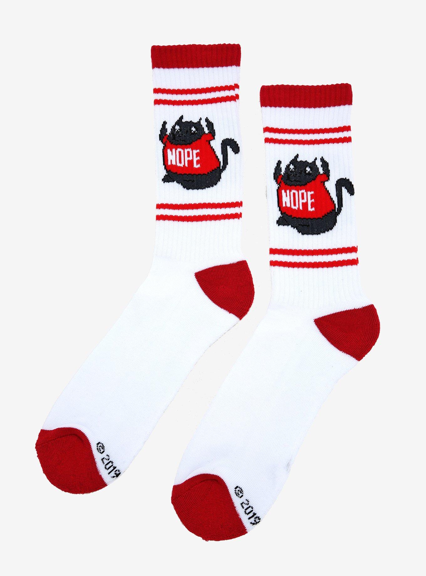 Exploding Kittens Nope Cat Crew Socks, , alternate